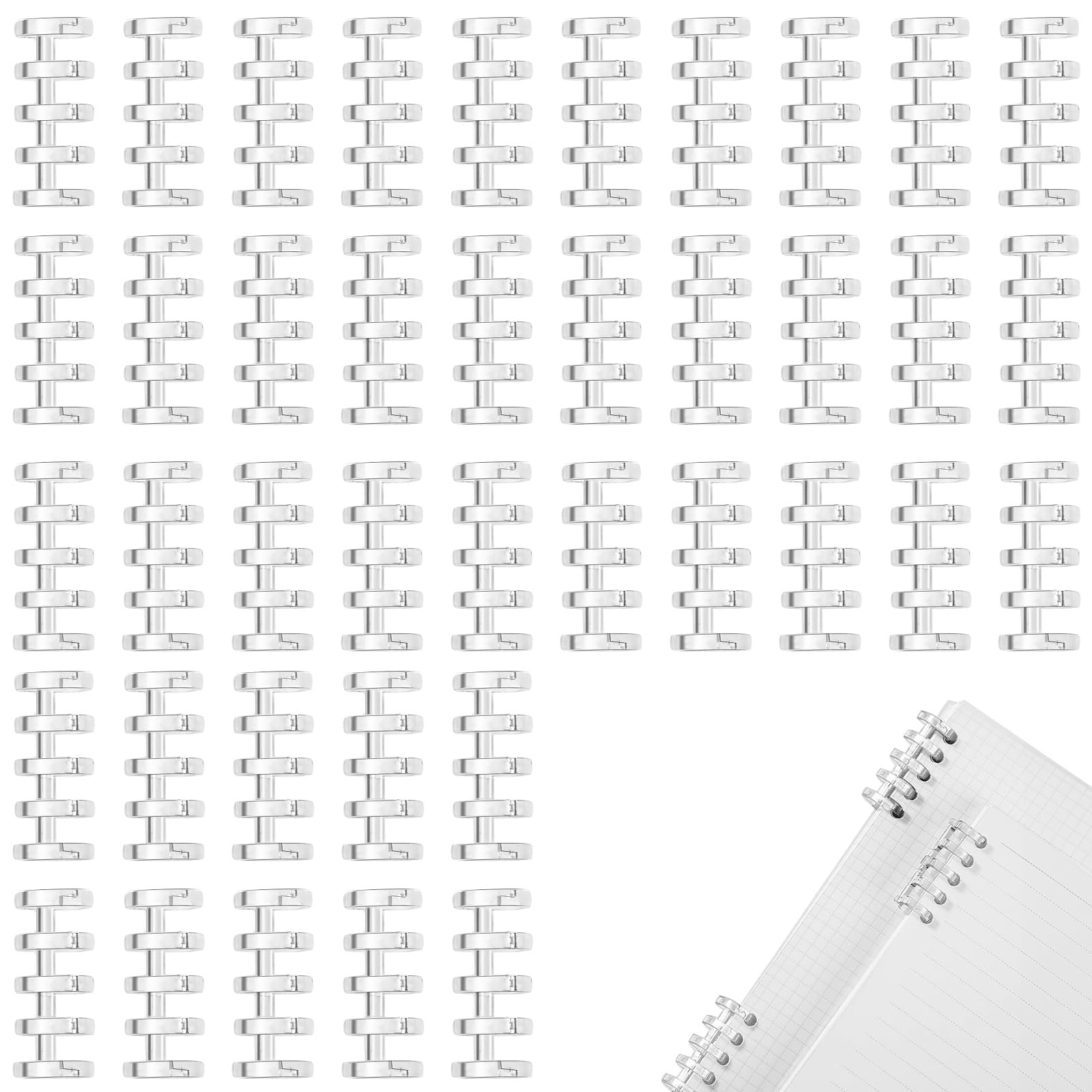 【送料無料】Chisafly ルーズリーフ リング ルーズリング バインダーリング 40個セット 収納ケース付き..