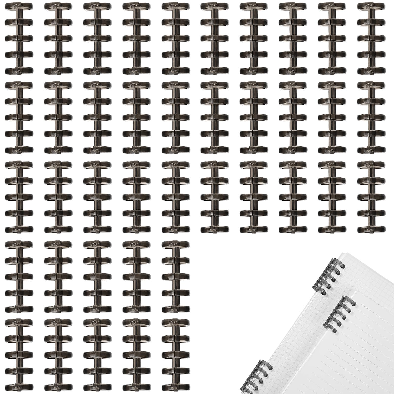 【送料無料】Chisafly ルーズリーフ リング ルーズリング バインダーリング 40個セット 収納ケース付き..