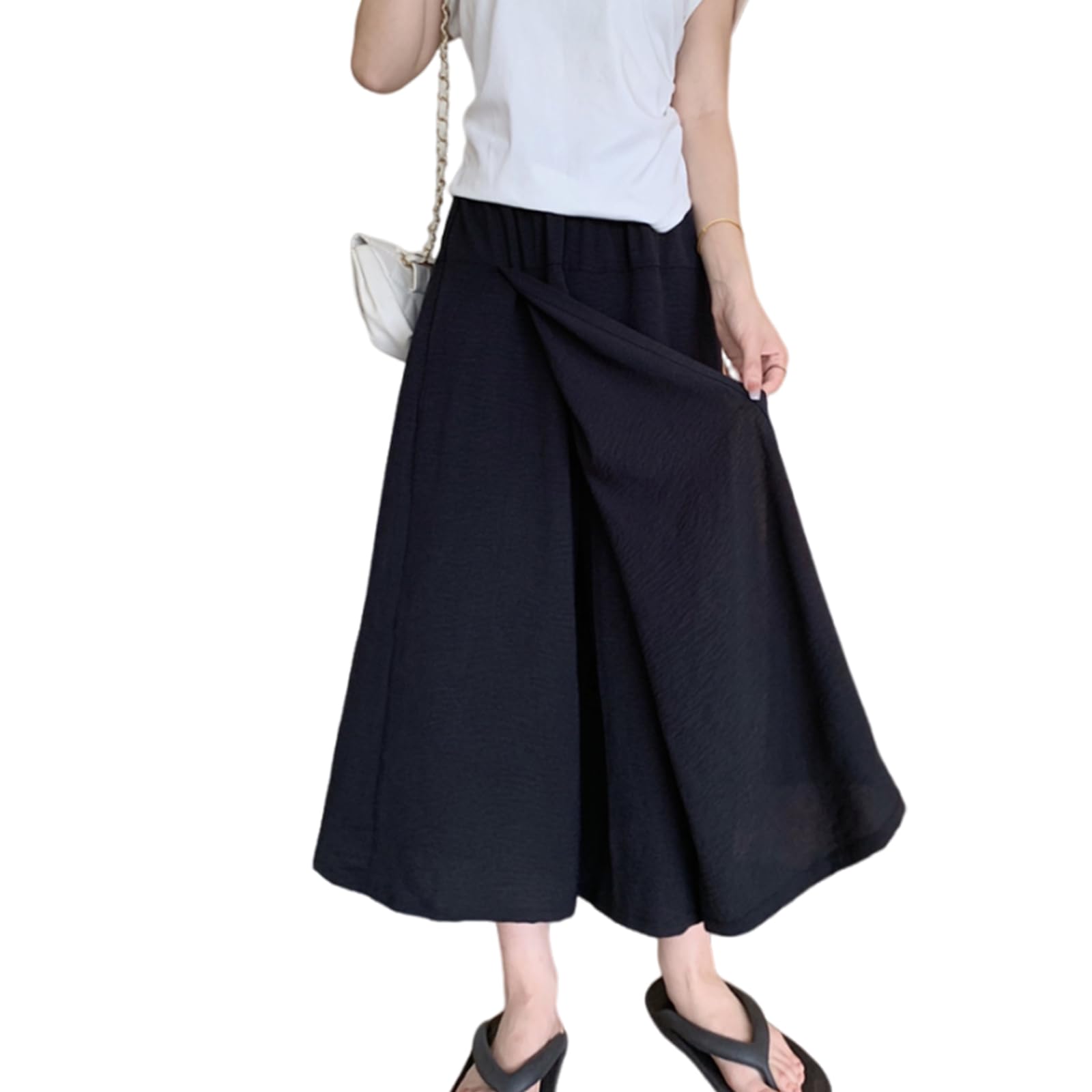 【送料無料】[7-livehouse] ワイドパンツ レディース ロングパンツ スカートパンツ 無地 ボトムス キュ..