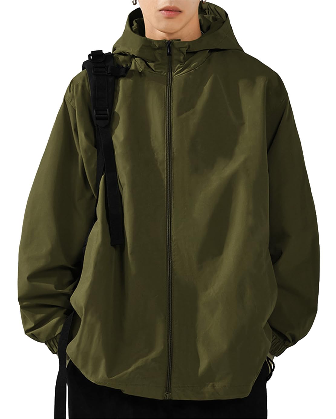 【送料無料】[ODFMCE] ジャケット メンズ 秋 フード付き 無地 ビジネス おしゃれ カジュアル 大きいサイズ (JP, アルファベット, XL, グリーン)