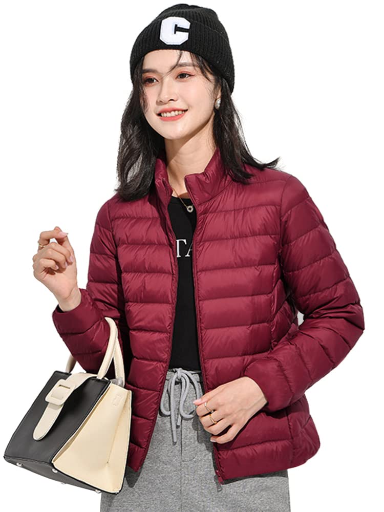 【送料無料】Wnodruke ダウンジャケット レディース ウルトラライト ダウン コート 軽量 防寒 暖かい コンパクト収納 WN004 (JP, アルファベ...
