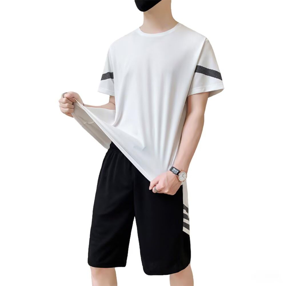 【送料無料】[Sillictor] スポーツウェア メンズ 上下セット ジャージ 半袖 tシャツ + ...