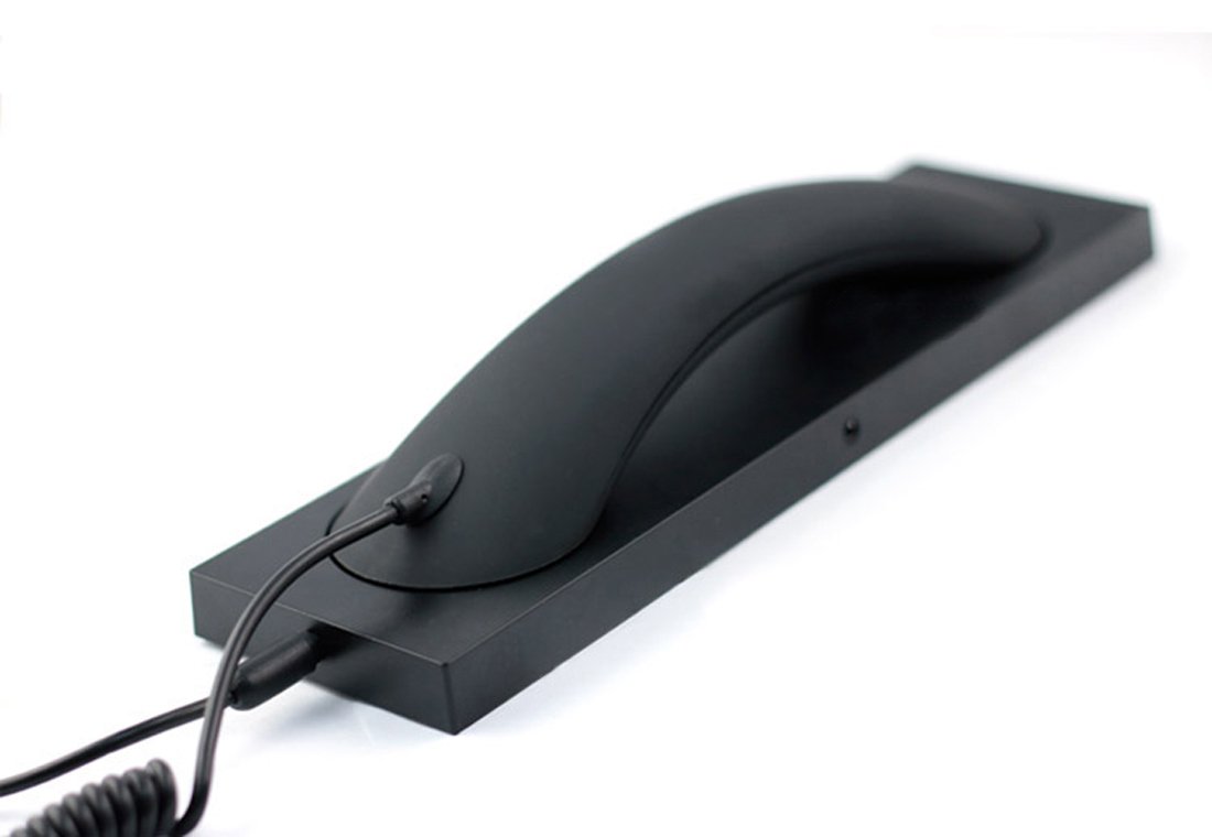 【送料無料】Berfea ファッションレトロ携帯電話のヘッドセット3.5ミリメートルマイク防止放射線スマホ..