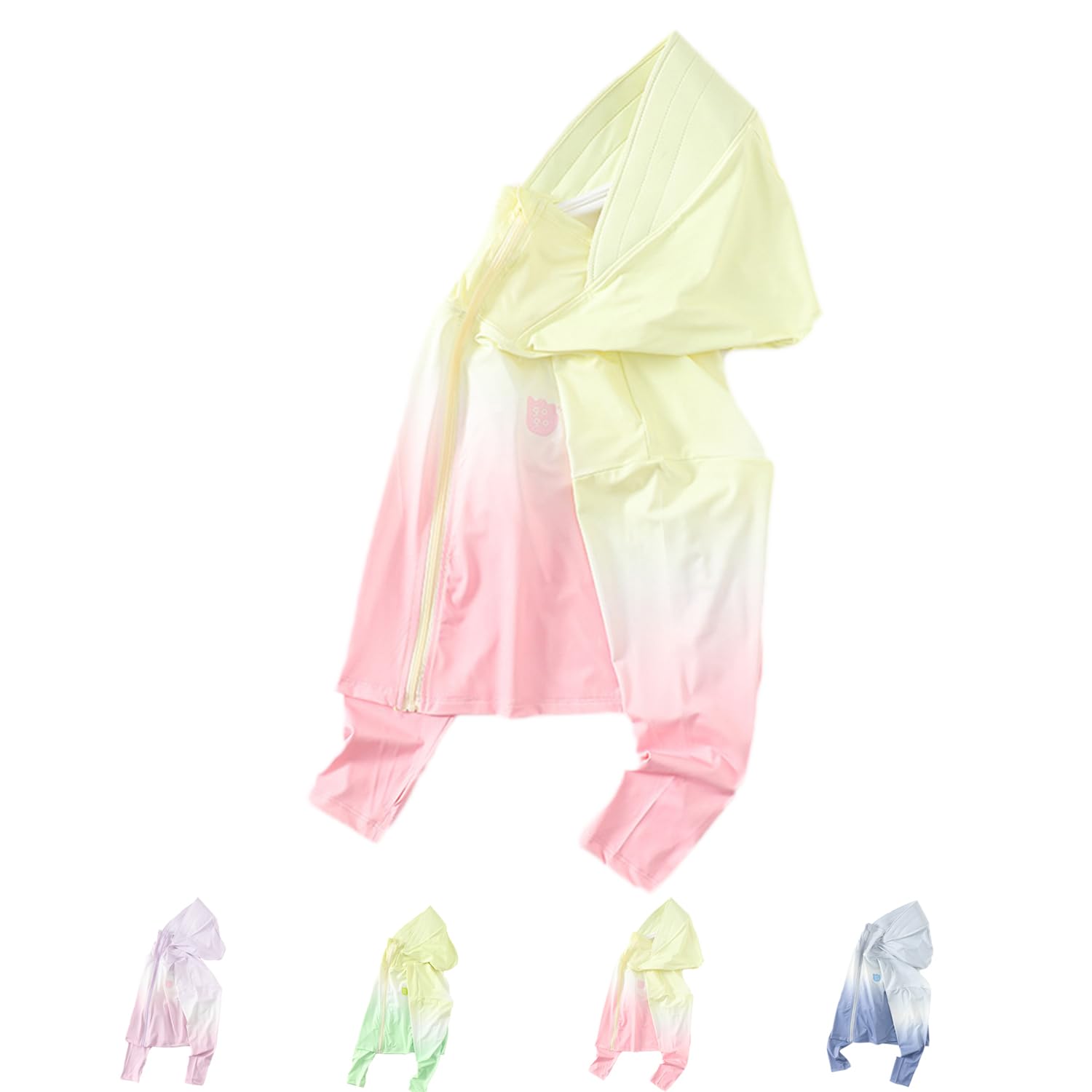 【送料無料】[HOLRAFAN] 子供 キッズ 日焼け止め 薄手パーカー フード付き 水遊びカーディガン UVカット 長袖 男の子 女の子 速乾 虫よけ 紫外線対策 冷房対策 超薄 旅行 通園 普段着 男女兼用 110-160(1/ピンク 140)