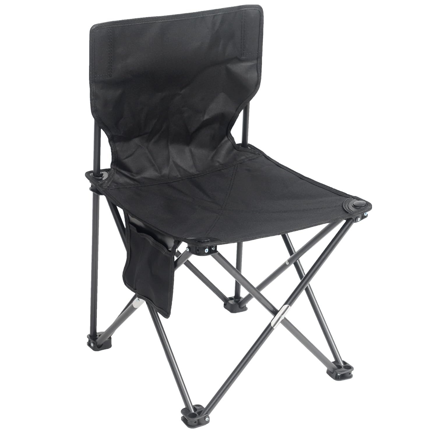 【送料無料】折りたたみ椅子 背凭れ キャンプチェア アウトドアチェア 超軽量 コンパクト 耐荷重 携帯便利 収納袋付属 持ち運び便利 お釣り 登山 キャンプ ハイキング (M-ブラック)