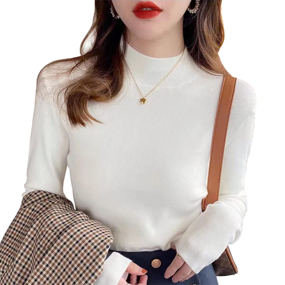 【送料無料】[YUESUO] ニット レディース セーター ハイネック 長袖 タイト ニットセーター ...