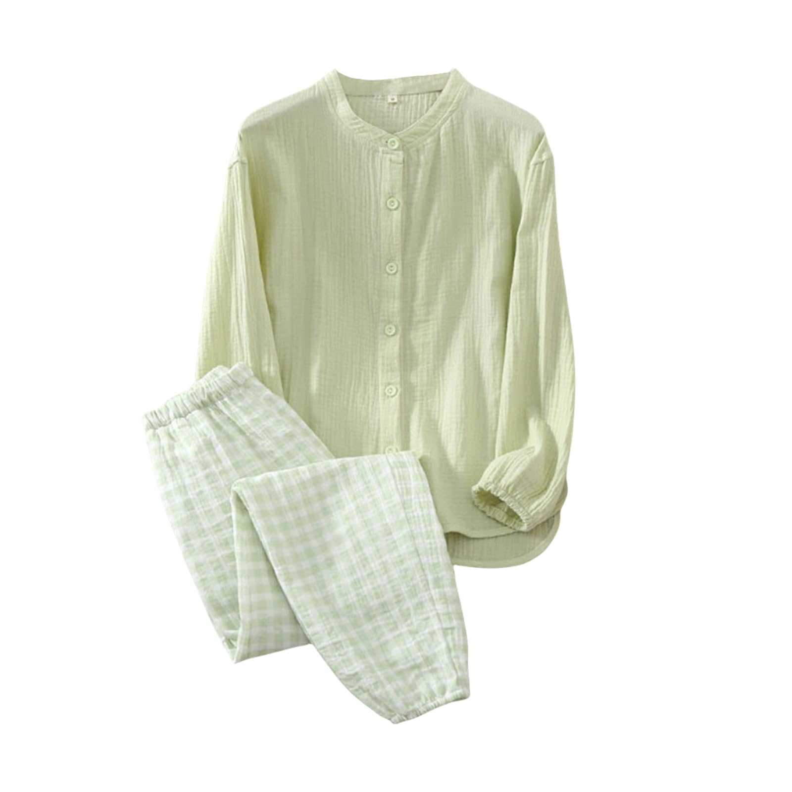 【送料無料】[YunXiozy Star] パジャマ専門店 レディース 浴衣 無地 甚平 レディース 洗える夏着物 無地 作務衣 セット 女性の しじら織り 甚平 前開き 女性のパジャマ セット