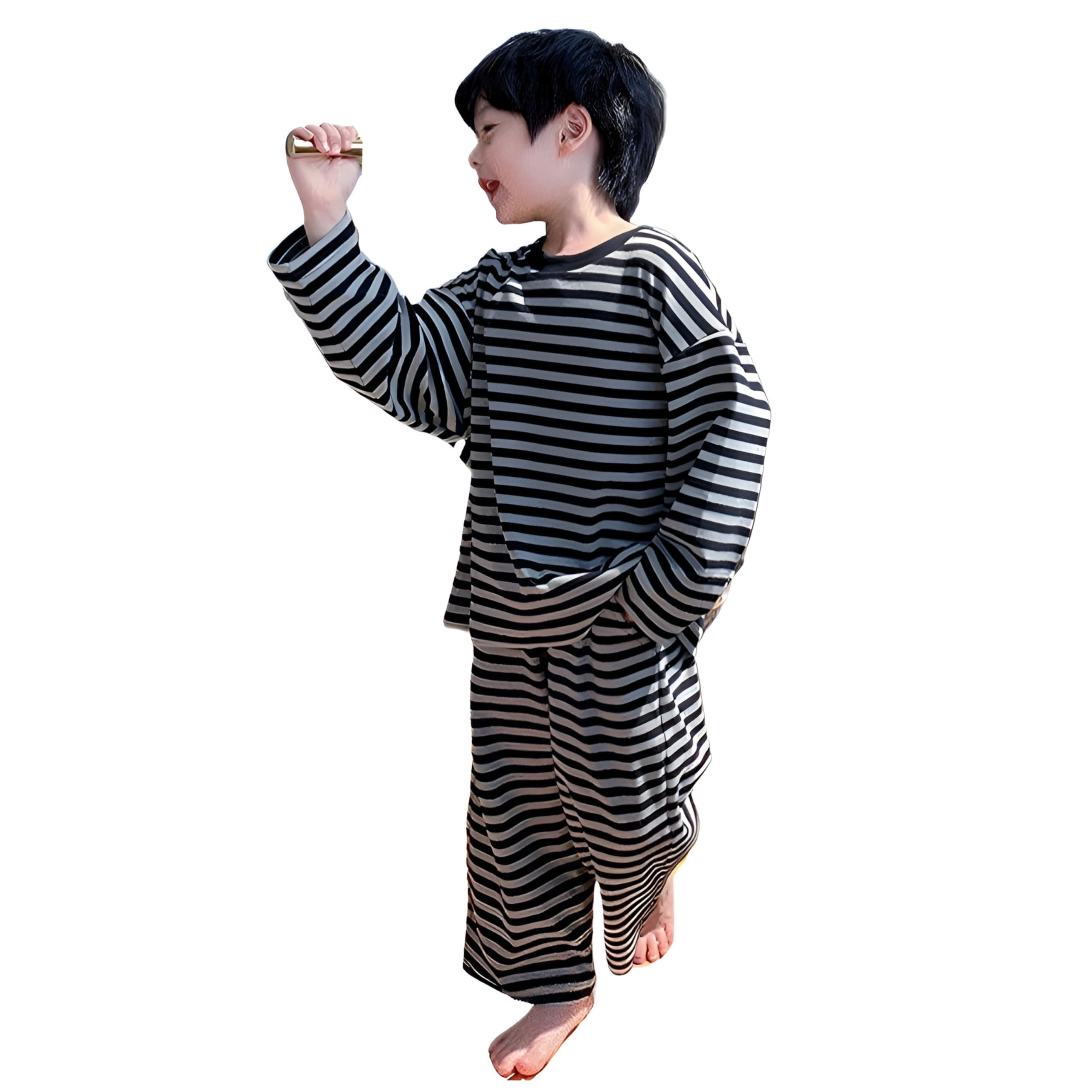 【送料無料】[VOKLLIYU] 長袖 ボーイズ キッズ 男の子 パジャマ 女の子 しま 上下セット ルームウェア ..