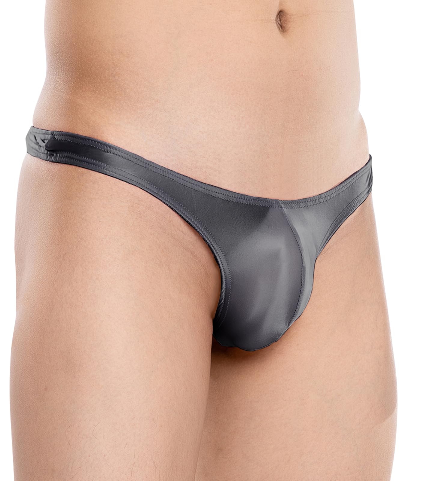 【送料無料】[Maeau] ブリーフ メンズ 下着 光沢 tバック ショーツ 通気 速乾 立体縫製 透け感 ローライズ スポーツ ボディビル カジュアル パンツ 薄手 パンティ グレー M
