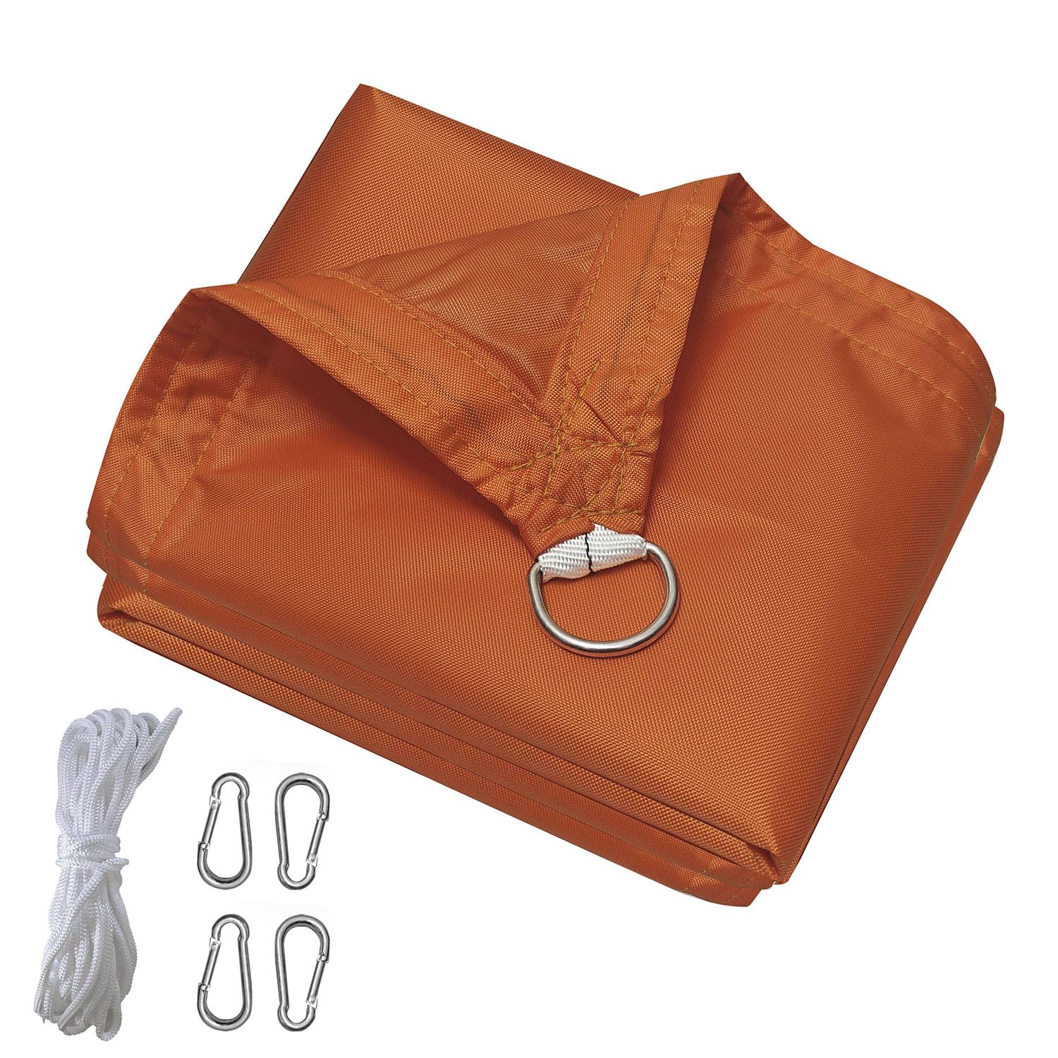 【送料無料】晨陽小店 サンシェード 防水 1.5M*3M 日除けシェード オレンジ 雨よけ 遮光ネット 屋外 庭 ベランダ 目隠し 400Dポリエステル タープ 簡単設置 四隅にはD型メタルバックルが付属