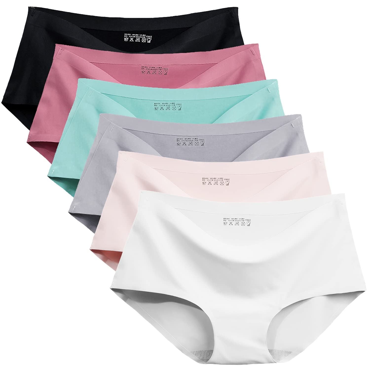 【送料無料】[VICHERIA] アイスシルク シームレスショーツ レディース 中腰 ノーライン 無縫製 裾部100%綿 無地 【6枚セット】