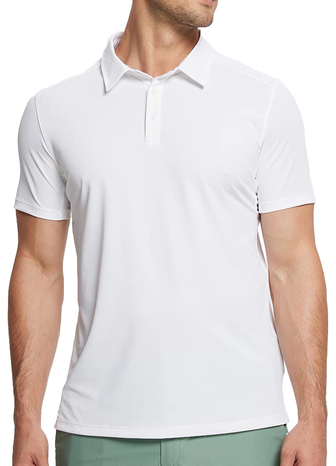 【送料無料】[baleaf] [バリーフ] メンズ 半袖 ポロシャツ ゴルフ 3つボタン ホワイト S