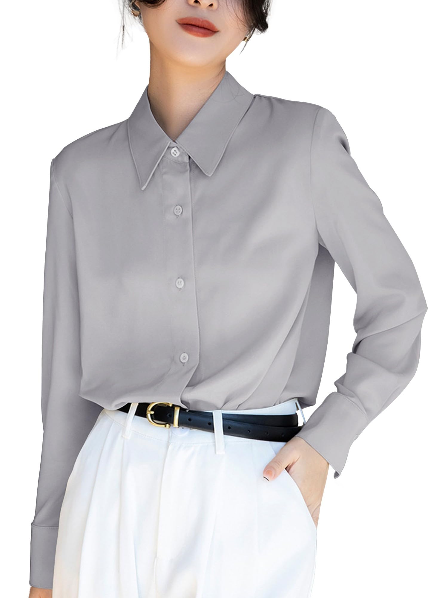【送料無料】[RCL] レディ シャツ ブラウス レディース ワイシャツ 長袖 無地 オフィス 事務服 女性 お..
