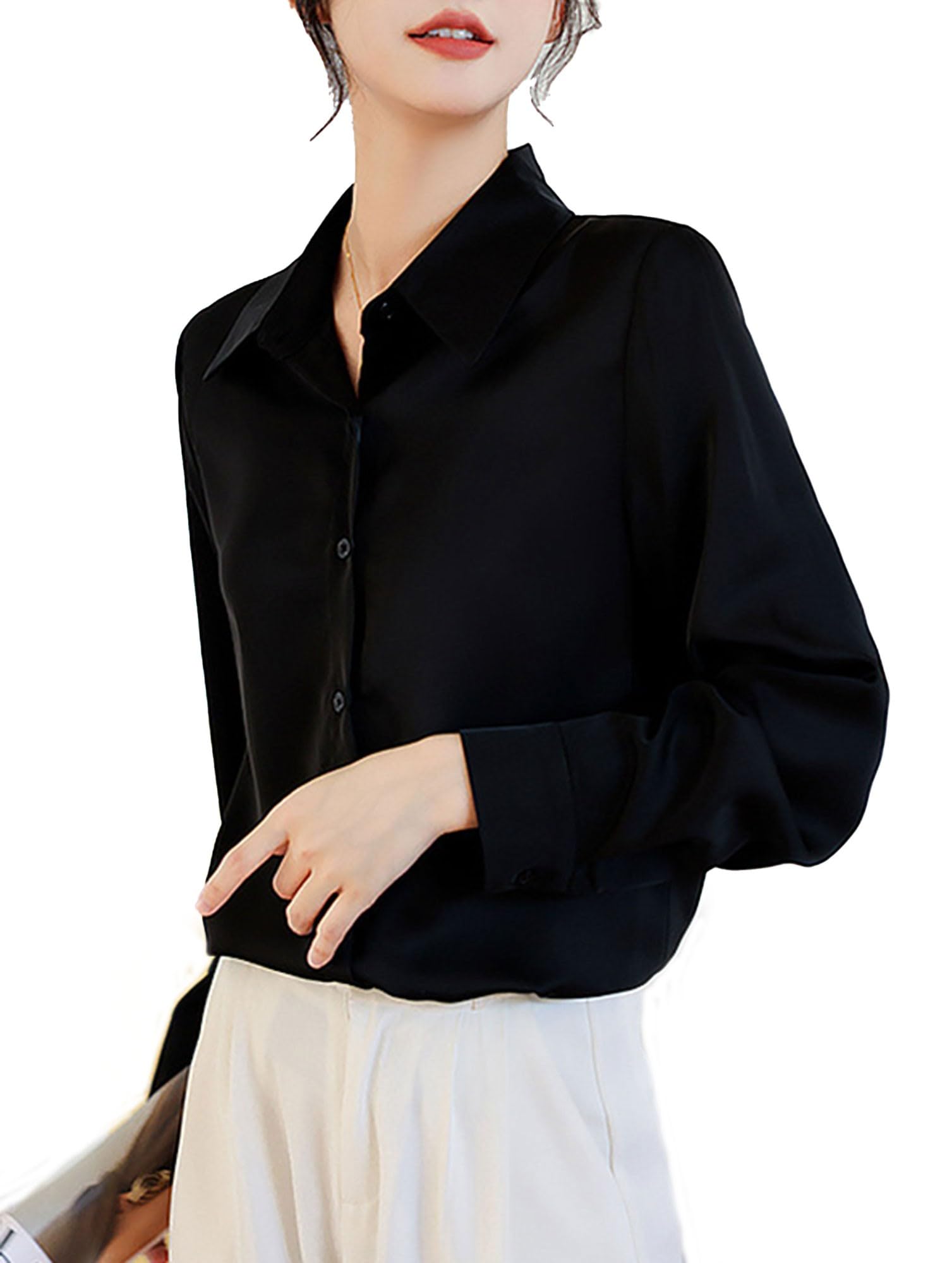 【送料無料】[RCL] レディ シャツ ブラウス レディース ワイシャツ 長袖 無地 オフ...