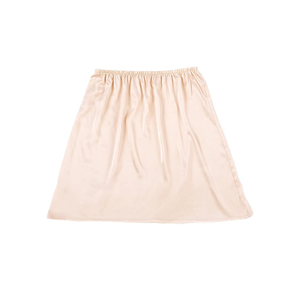 【送料無料】[UMIYI] ペチコート 透けない インナー ペチスカート ドレスインナー ショート丈 ロング丈 シンプル スリップ 薄手 ウエストゴム シームレス ひびかない 1枚で透け防止 選べる3丈 フォーマル ブライダルインナー レディース 下着 吸汗速乾 丈35cmシャンペン