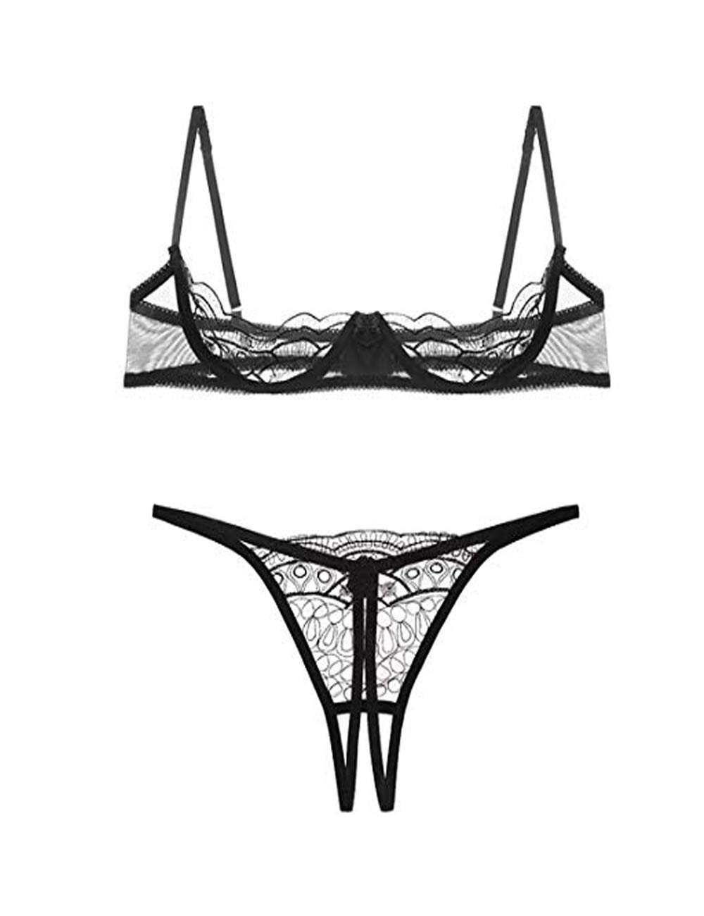 【送料無料】[qianqu] 女性セクシーランジェリー オープンブラショーツ SEXY下着 シースルーショーツ パンティー 過激 エロ 可愛い lingerie