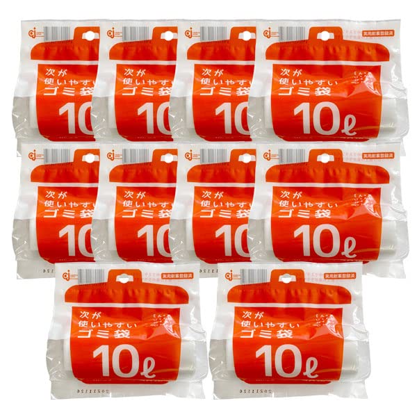 【送料無料】【10個セット】ケミカルジャパン 次が使いやすいゴミ袋 10L 1ロール(20枚分) H ...