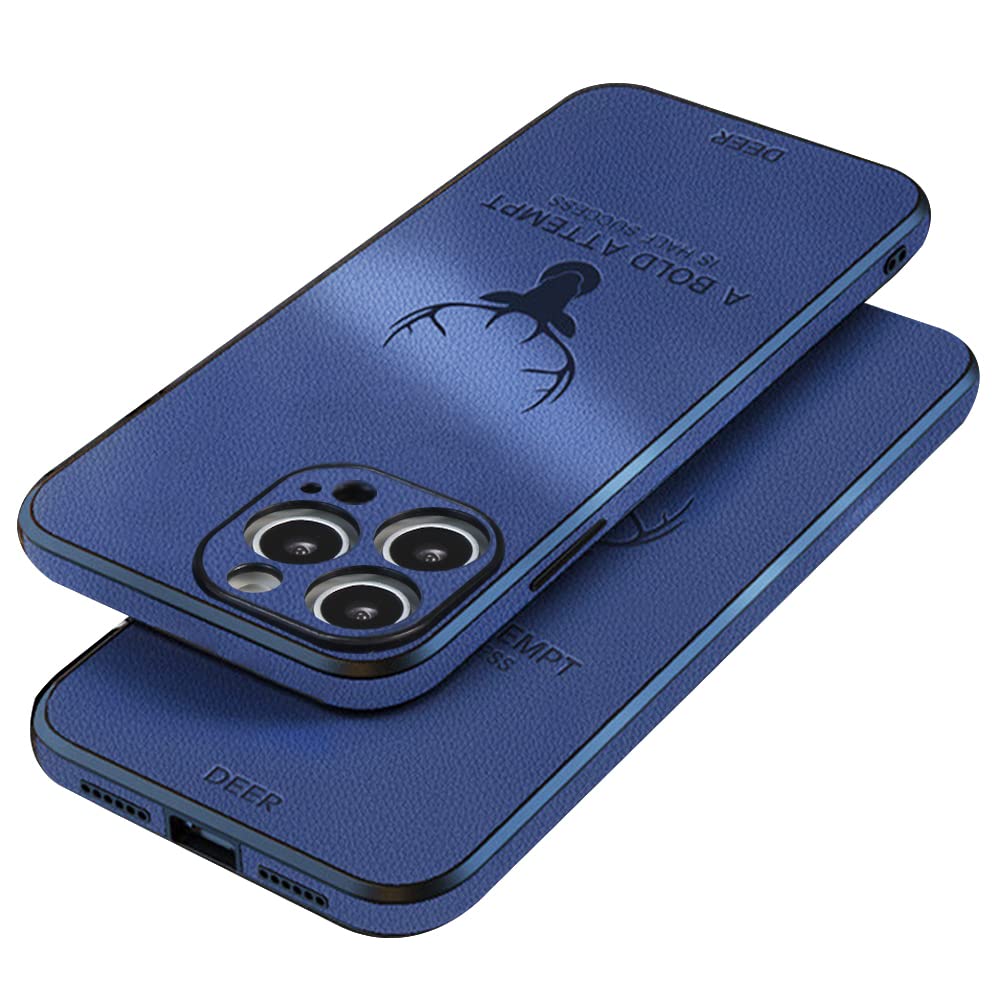 【送料無料】JOOBOY スマホケース 対応 iPhone15 pro max ケース 耐衝撃 薄型 レンズ保護 コンパクト PC素材 背面 高級なPUレザー ハードカバー マット加工 指紋防止 カメラ保護 携帯カバー アイフォン15 pro Max 用 カバー (iPhone15 Pro Max 6.7", ブルー)