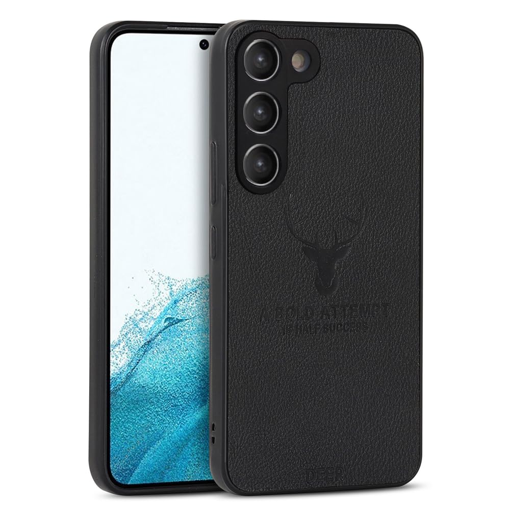 【送料無料】JOOBOY Galaxy S23 SC51D ケース SCG19 カバー 耐衝撃 薄型 レンズ保護 コンパクト PC素材 背面 高級なPUレザー ハードカバー マット加工 指紋防止 カメラ保護 携帯カバー ギャラクシーs23 カバー (Galaxy S23, black)