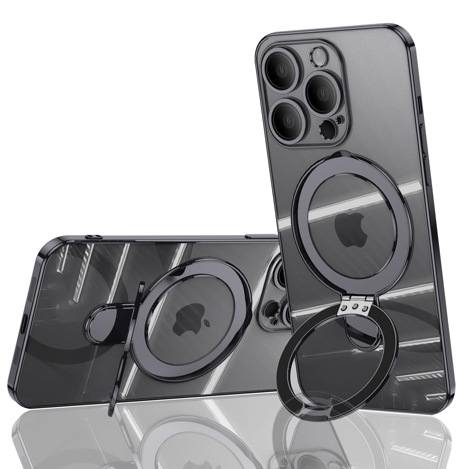 【送料無料】JOOBOY iPhone 13 Pro Max 用 ケース MagSafe対応 クリア リング付き メッキ仕上げ レンズカバー付き ソフトTPU 耐衝撃 傷に強い背面 ワイヤレス充電 ストラップホール付き アイフォン 13 プロマックス 磁気カバー (iPhone13 Pro Max 6.7