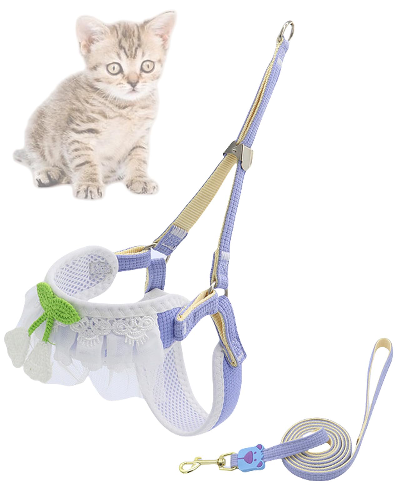 【送料無料】Tibemi 猫 リード付きハーネス Y型設計犬はーねす小型犬 中型犬 猫用ハーネス 可愛い 猫 ..