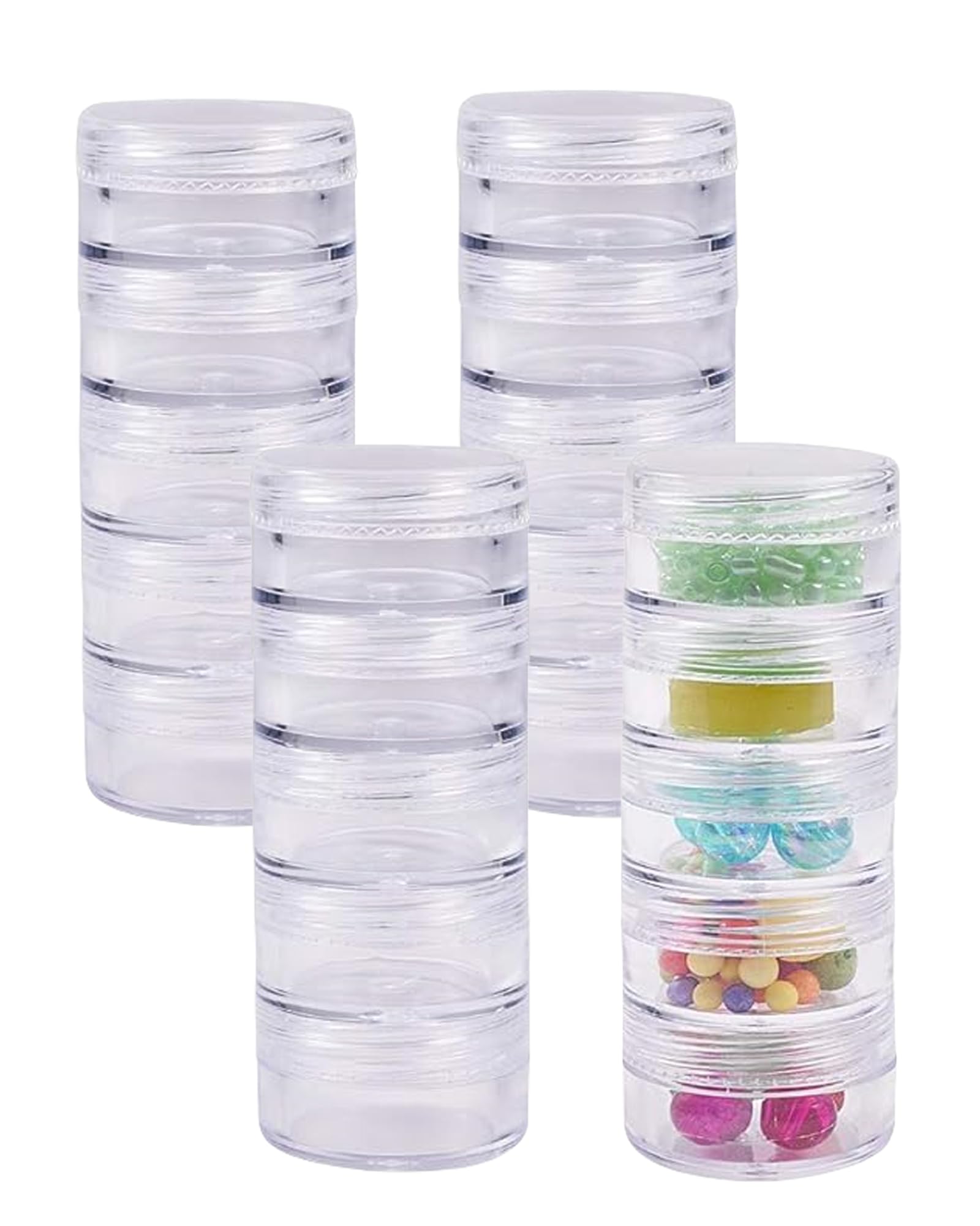 【送料無料】Tibemiアクセサリーケース 透明 小分けケース 丸型五層の積み重ねミニジュエリーボックス ..