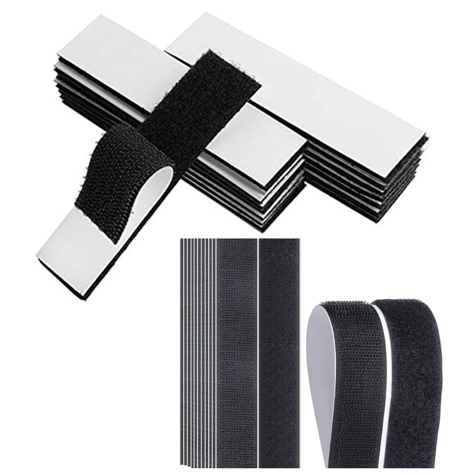 【送料無料】Tibemi マジックテープ 両面テープ付き 面ファスナー 超強力粘着 12枚セット 耐 ...