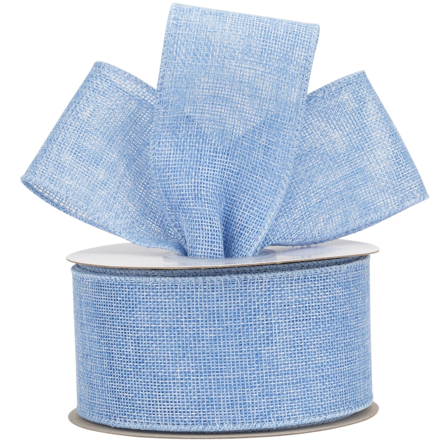 【送料無料】【AVANAVA】ブルー幅63mmのワイヤー入りバーラップリボン、クラフト、リース、リボン作り、ギフト包装、クリスマスツリーの装飾、ホームデコレーション用 - 18メートル/ロール