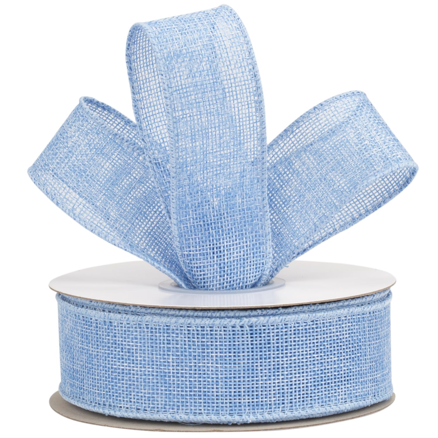 【送料無料】【AVANAVA】ブルー幅38mmのワイヤー入りバーラップリボン、クラフト、リース、リボン作り、ギフト包装、クリスマスツリーの装飾、ホームデコレーション用 - 18メートル/ロール