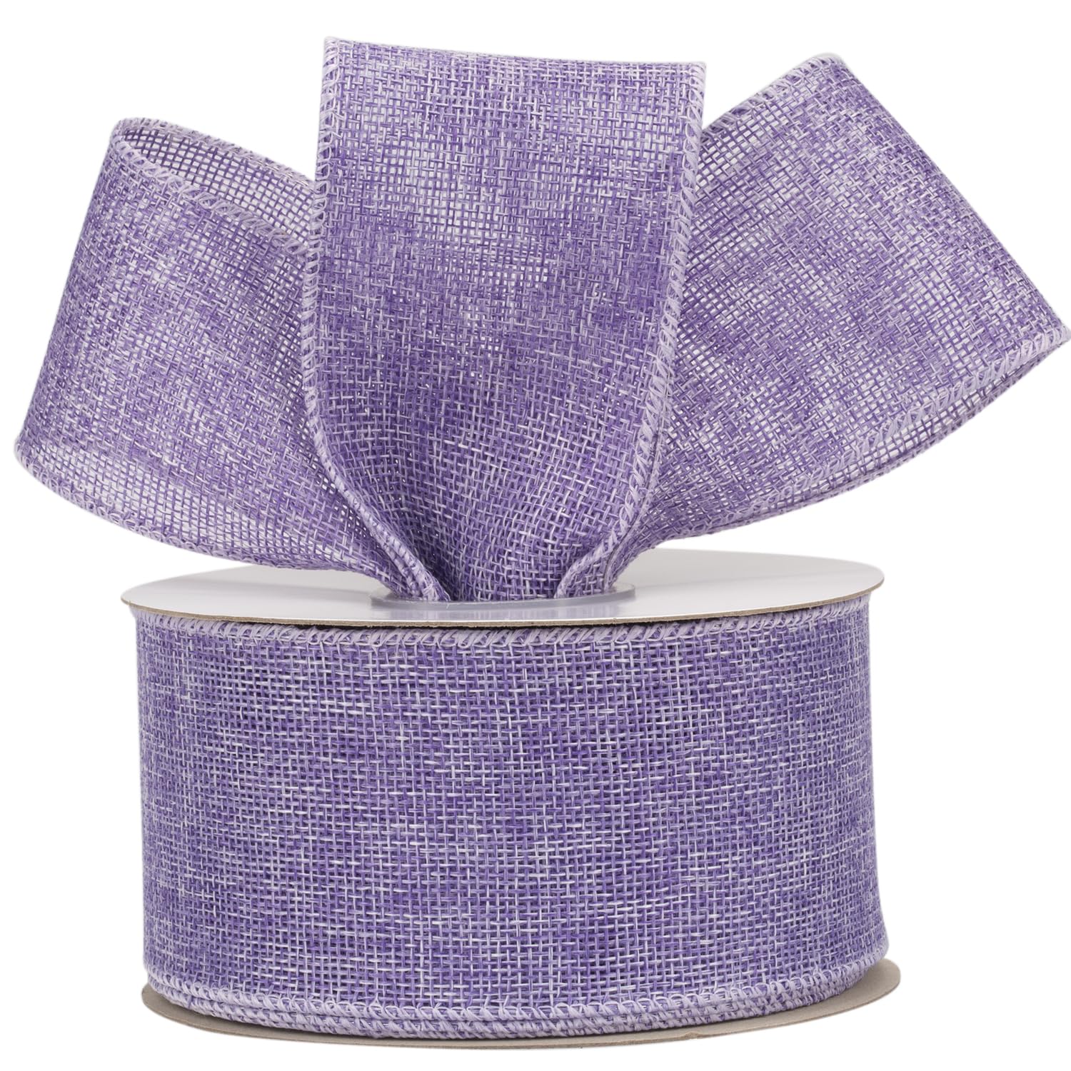 【送料無料】【AVANAVA】パープル幅63mmのワイヤー入りバーラップリボン、クラフト、リース、リボン作り、ギフト包装、クリスマスツリーの装飾、ホームデコレーション用 - 18メートル/ロール