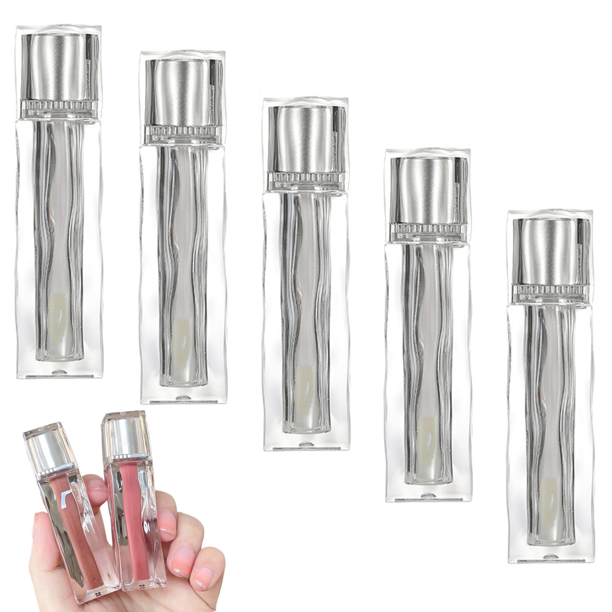 【送料無料】DEVENTORZ リップグロス 5.3ml 5個入り チューブ リップ容器 透明 口紅チューブ リップグロス 詰め替え容器 空ボトル DIY 手作...