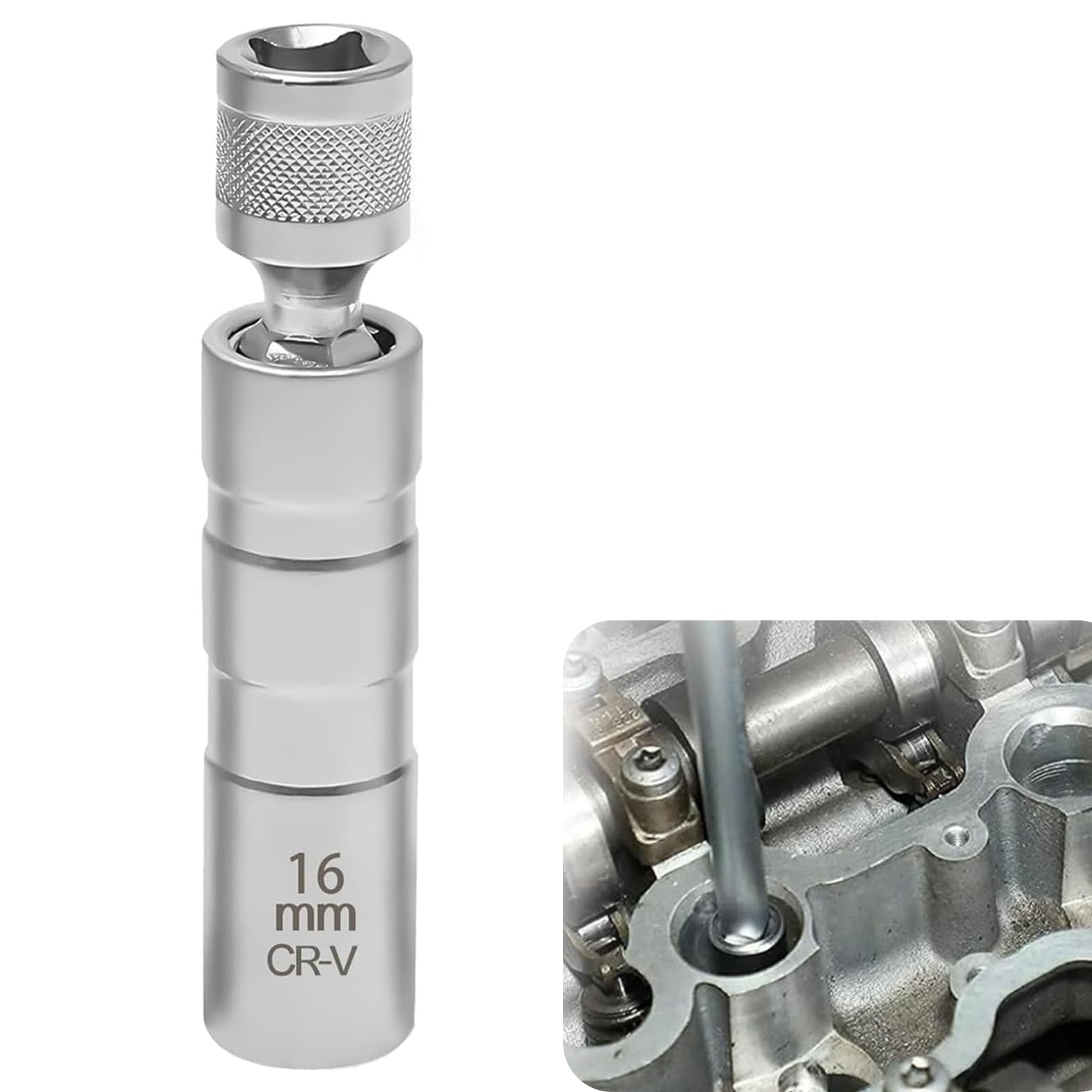 【送料無料】DEVENTORZ プラグレンチ 16mm 磁気ユニバーサルジョイントスパークプラグレンチ 薄肉タイ..