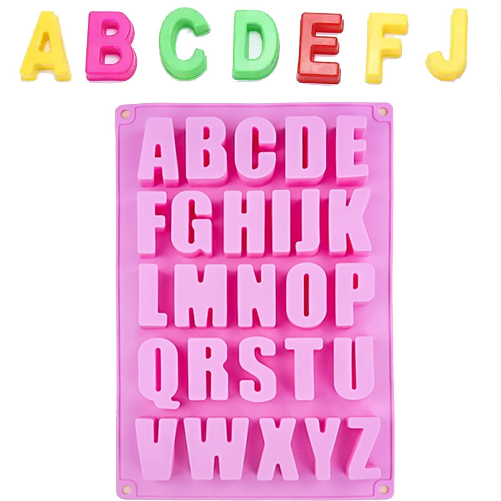 【送料無料】DEVENTORZ 英語 シリコンモールド アルファベット シリコンモールド チョコ型 シリコン型 チョコレート型 お菓子型 クッキー型 アルファベット 大さい チョコレート ケーキ型 焼き型 キッチンツール 手工芸品道具 手作り (大英文) (ピンク)