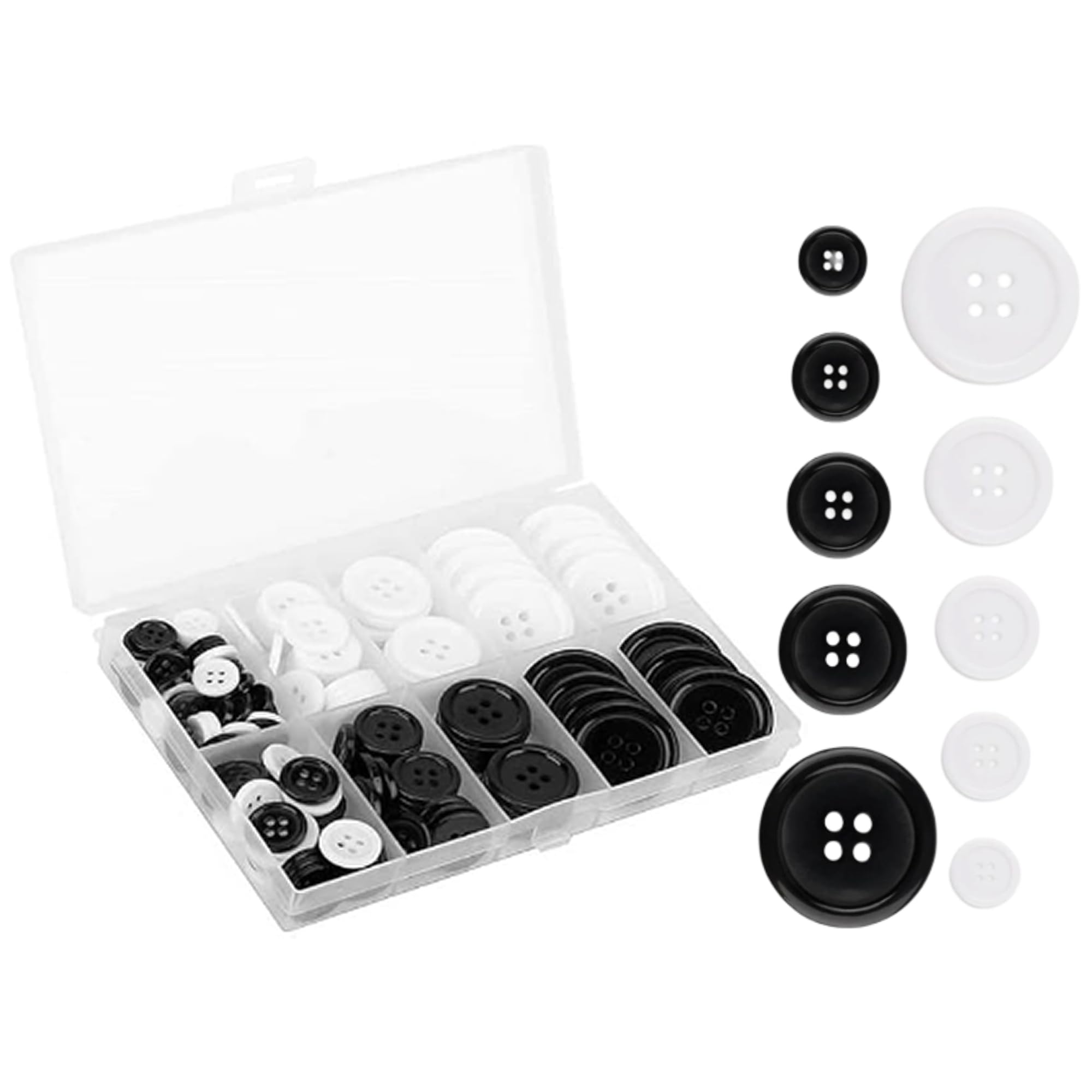 【送料無料】DEVENTORZ ボタン 樹脂ボタン 色ボタン 約4穴 160個入り 樹脂ボタン 円形 10mm 12mm 15mm 20mm 25mm スーツ ...