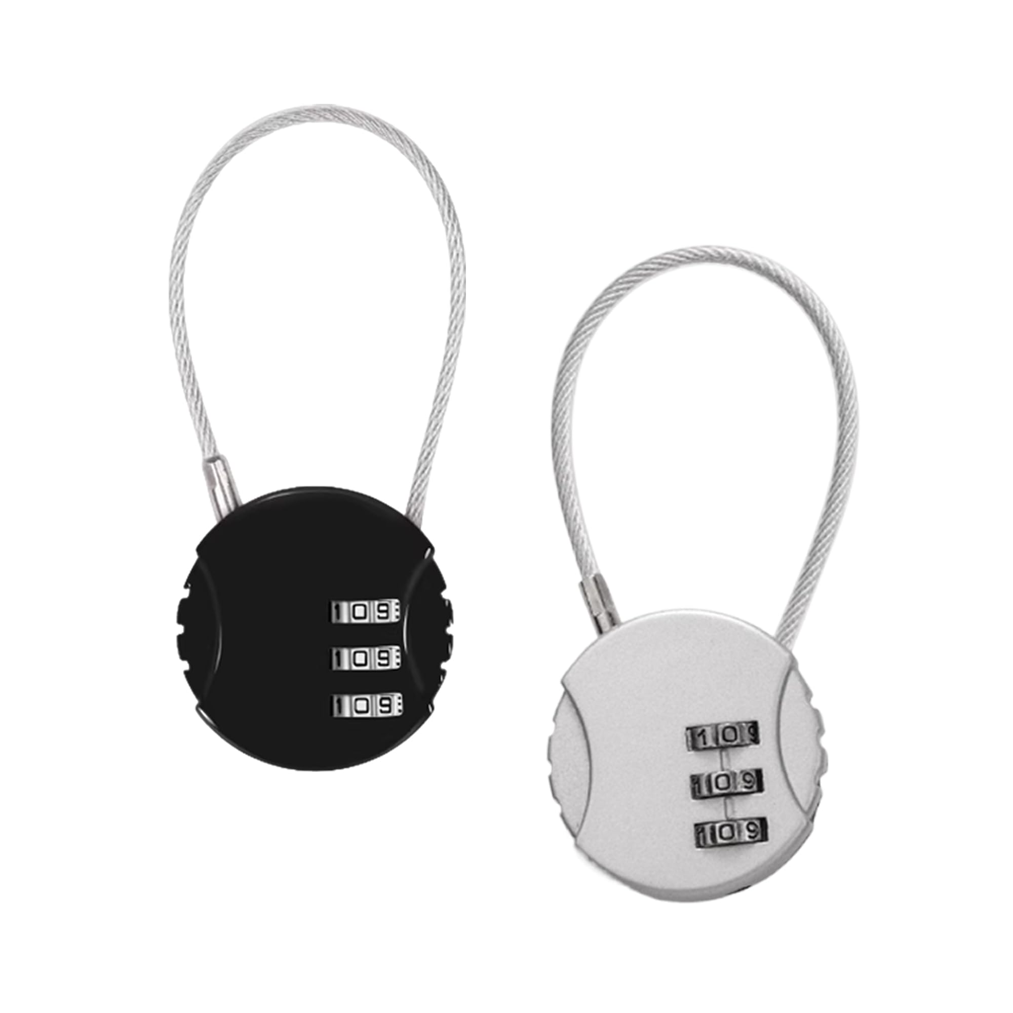 【送料無料】DEVENTORZ 南京錠 ダイヤル式 ワイヤーロック 2個セット 3桁暗証番号 安全性 小型 便利 防..