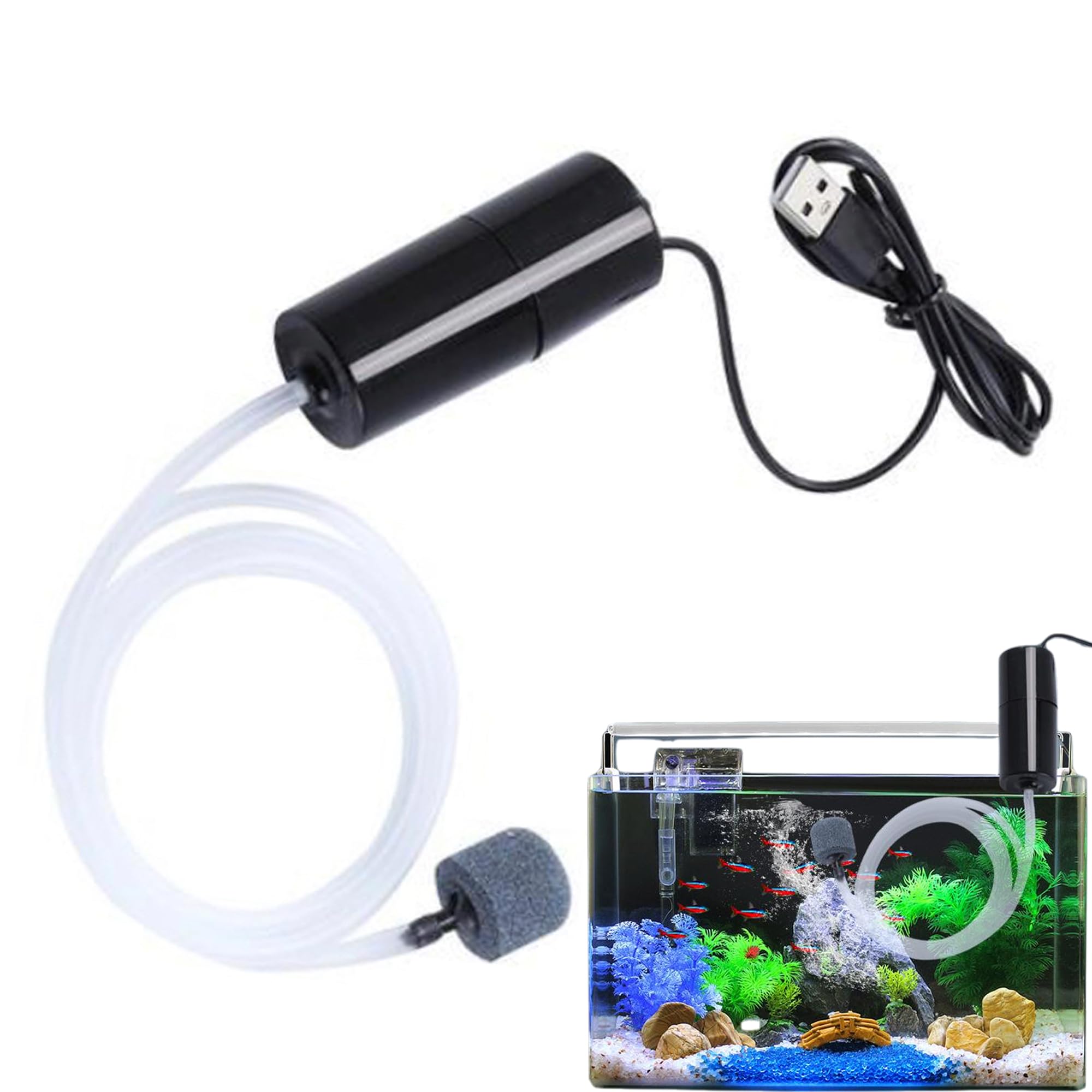 【送料無料】DEVENTORZ エアポンプ 水槽用 USB水族館の酸素ポンプ軽量 静音 ポータブル、便利な酸素供..