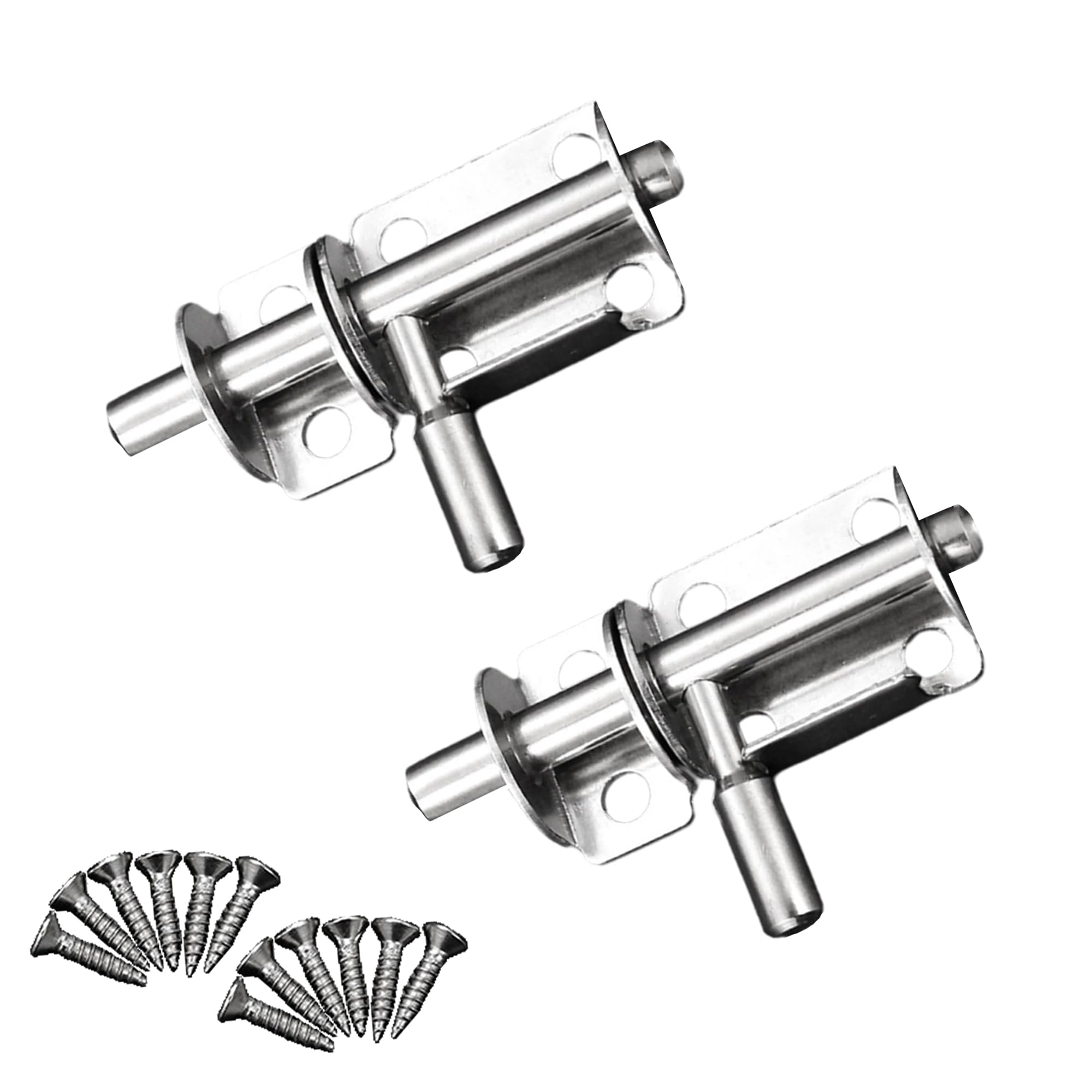 【送料無料】DEVENTORZ ステンレス鋼 丸棒ラッチ 2個セット スライディングラッチロック 盗 ...