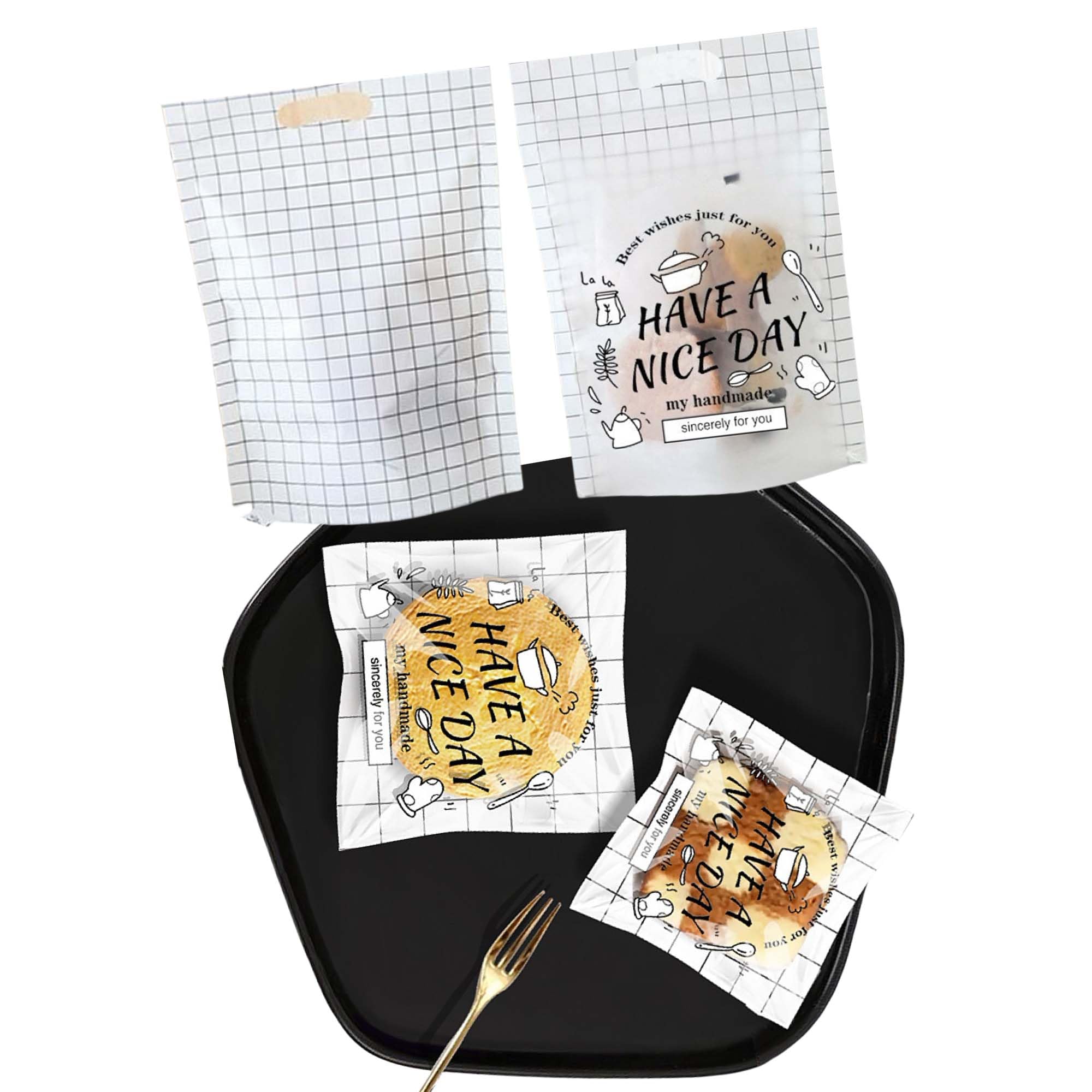 【送料無料】DEVENTORZ スノーフレーククッキー 粘着包装袋 半透明 個別包装 半透明 個別包装 (7*7cm)