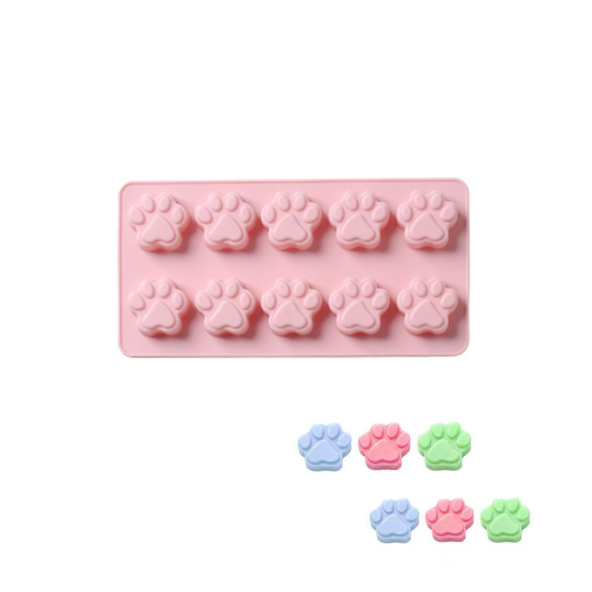 【送料無料】DEVENTORZ シリコン 型 漫画 猫 の 爪 グミ 型 ケーキ 型 チョコレート 型 お菓子型 石鹸 型 ノンスティック ベーキング 型 食品グレードのシリコン DIY 手作り キッチンツール 製氷皿 ゼリー バレンタイン LOVE 10個取り 耐熱 ノンスティック（ピンク）
