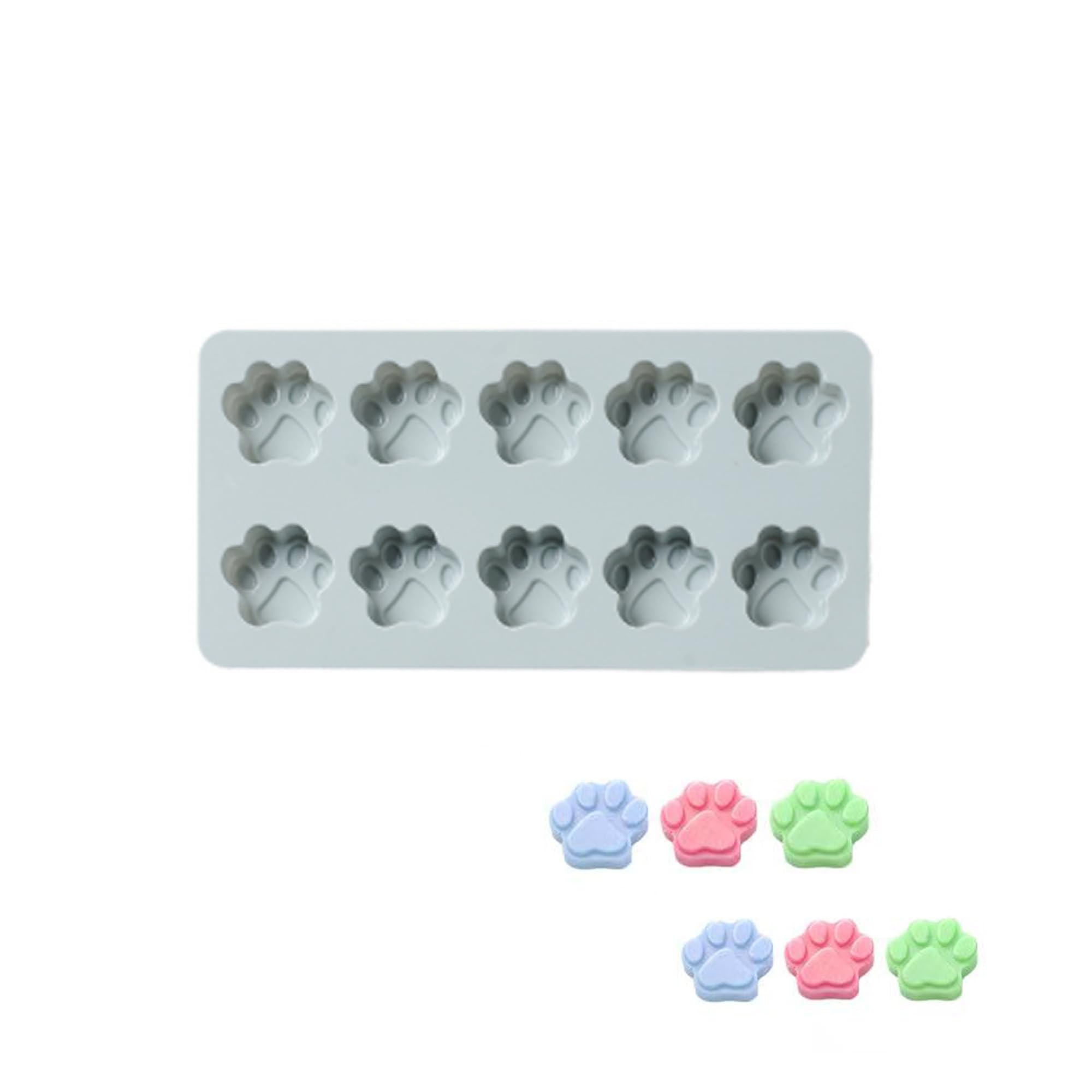 【送料無料】DEVENTORZ シリコン 型 漫画 猫 の 爪 グミ 型 ケーキ 型 チョコレート 型 お菓子型 石鹸 型 ノンスティック ベーキング 型 食品グレードのシリコン DIY 手作り キッチンツール 製氷皿 ゼリー バレンタイン LOVE 10個取り 耐熱 ノンスティック（ブルー）