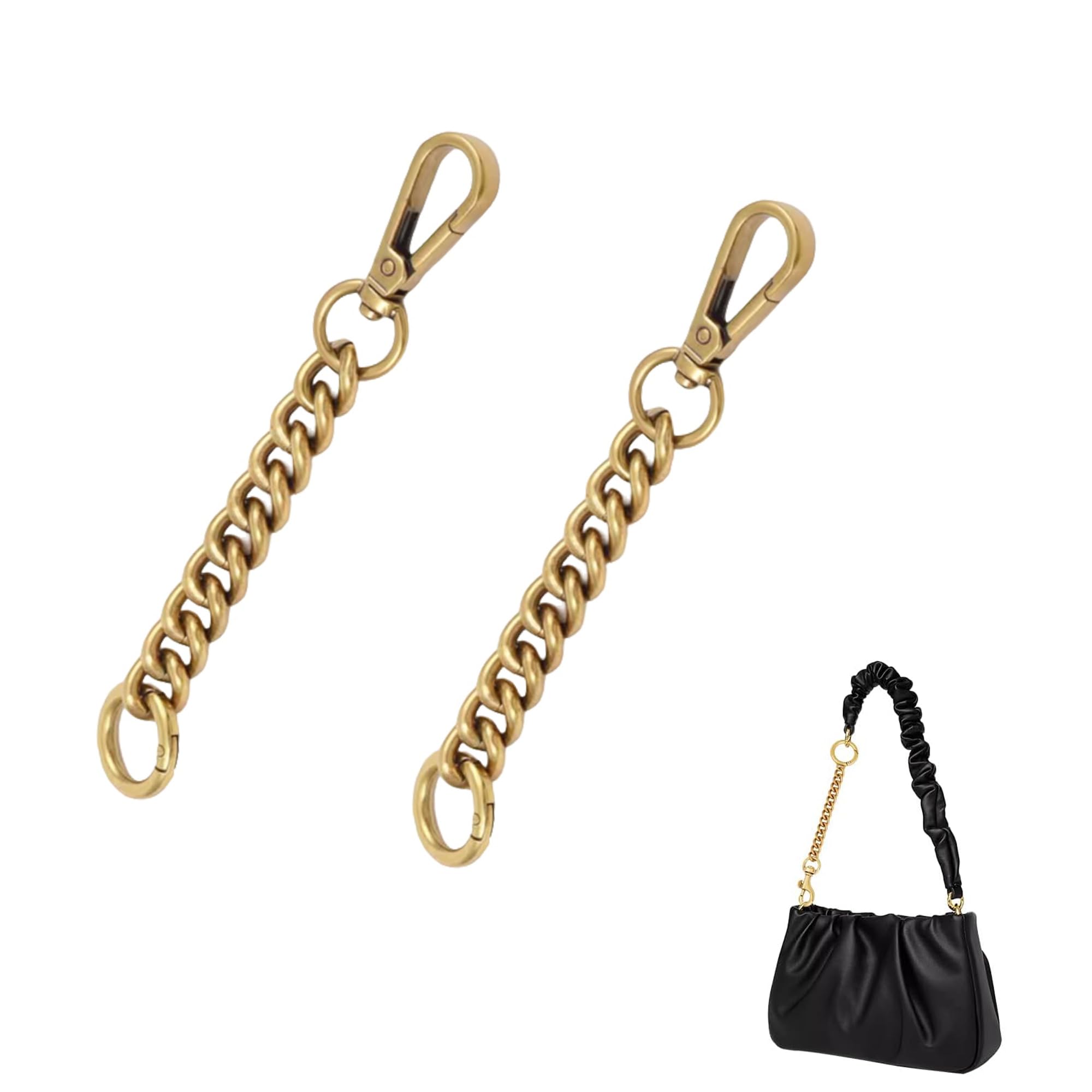 【送料無料】DEVENTORZ バッグ延長チェーン 2個セット 15cm チェーンストラップエクステンダー バッグ..