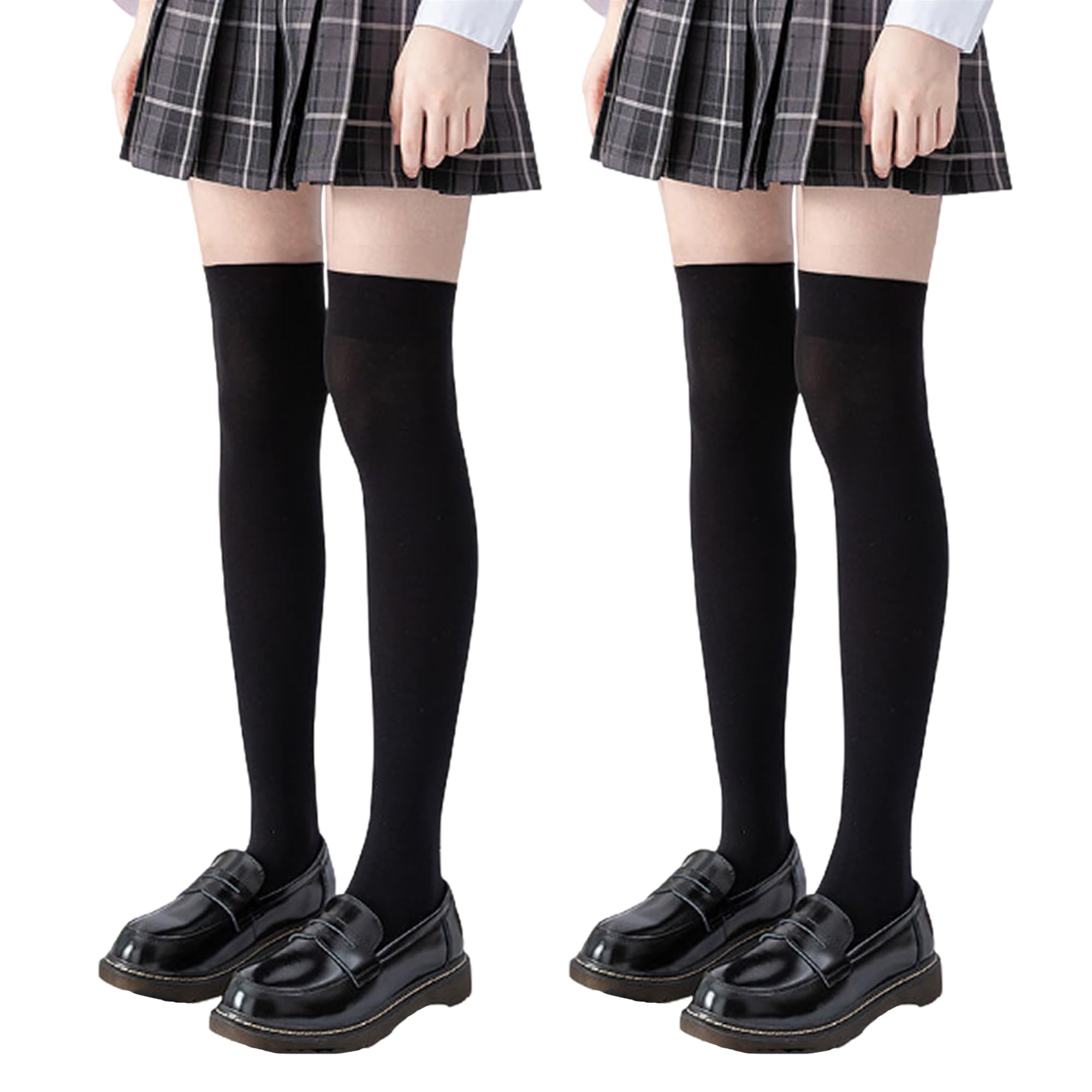 【送料無料】[DEVENTORZ] ニーハイソックス レディース 可愛い 滑り止め付き 美脚ソックス ハイソックス ロリ系 JK 通学用 cosplay 制服 オーバーニー 黒 白 ひざ上ソックス