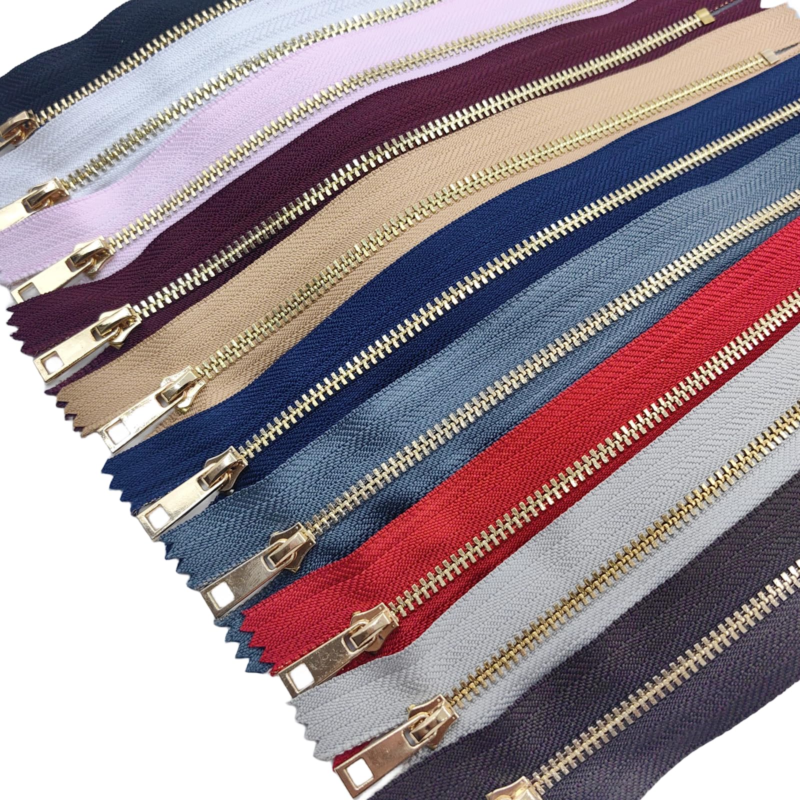 【送料無料】【Wdlife】10本ファスナー金属カラフルファスナー#3 金色スライダー（引手）チャック口を..