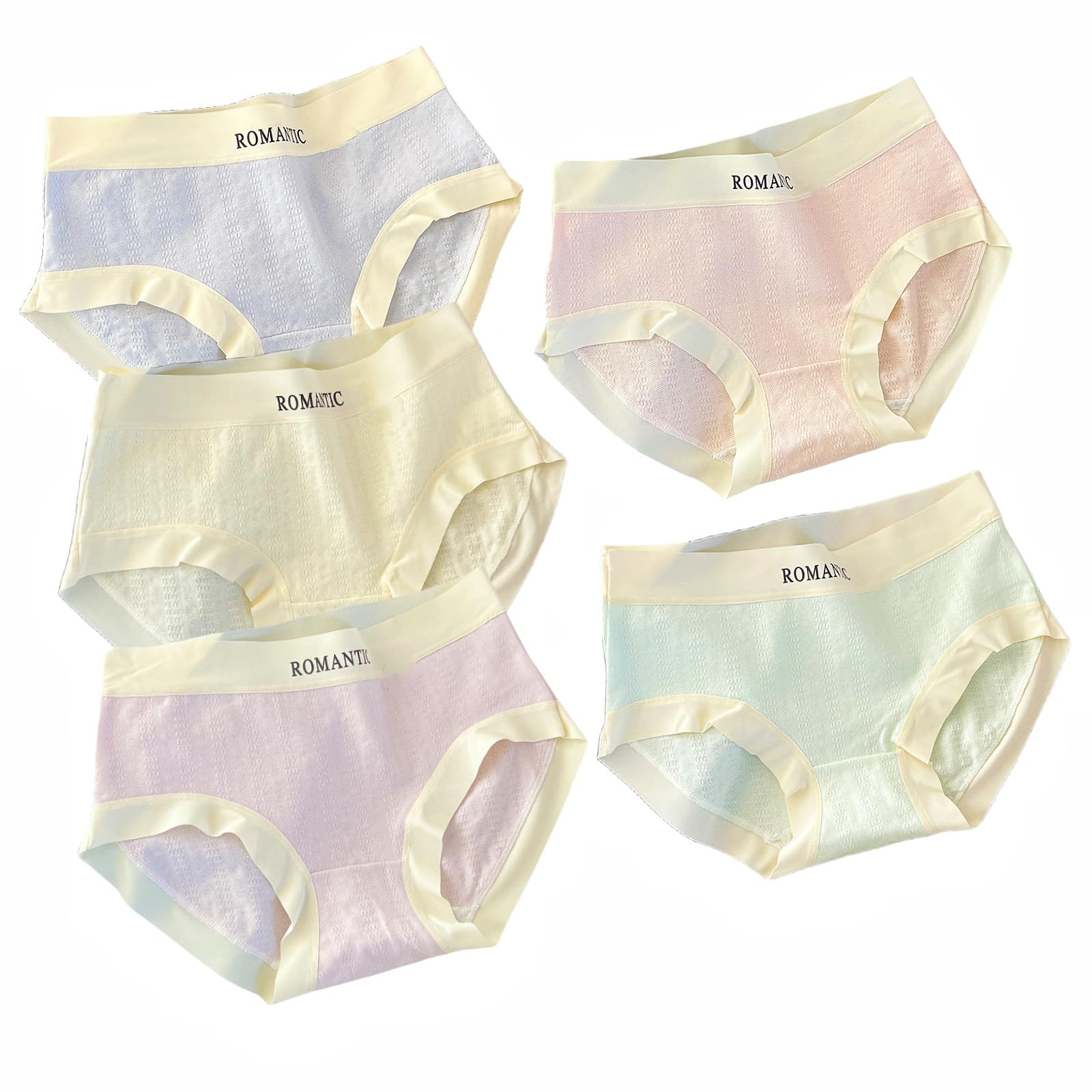 【送料無料】[Wdlife] ショーツパンツ レディース女性下着 5枚セット 少女雰囲気【綿100％・抗菌防臭・吸湿速乾・美尻を作る】 伸縮 通気 コットン 柔らか 消臭 蒸れない 締め付けない レディースショーツ 吸汗 食い込まない パンティ 女性パンツ (M, 5色)