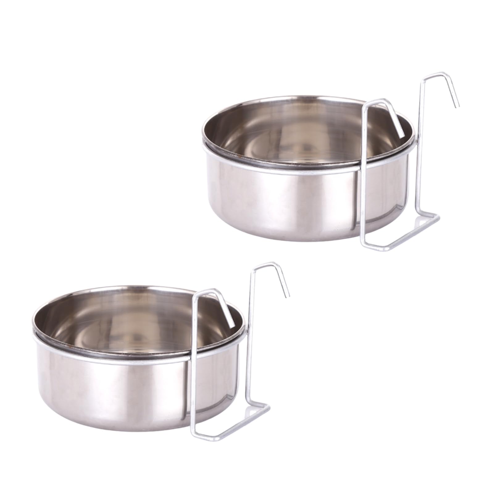 【送料無料】COZENTA ペットボウル ぶら下げ ステンレス製 鳥かご ケージ 取付 餌入れ 水入れ 2個セット (直径10cm 深さ4.5cm)