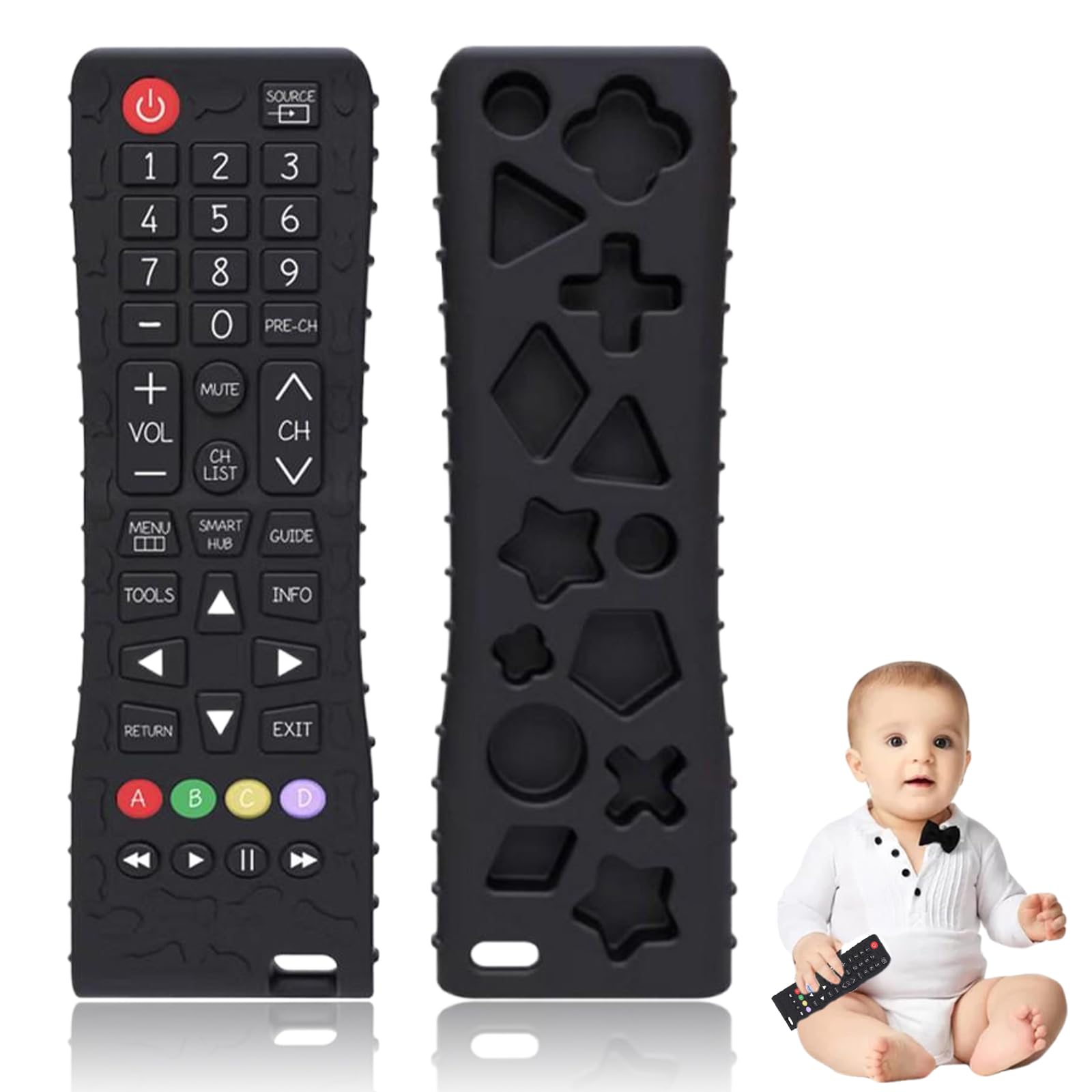 【送料無料】BLOOPIC 赤ちゃん用リモコンおしゃぶり シリコン歯固め ベビーおもちゃ リモコン形 ...