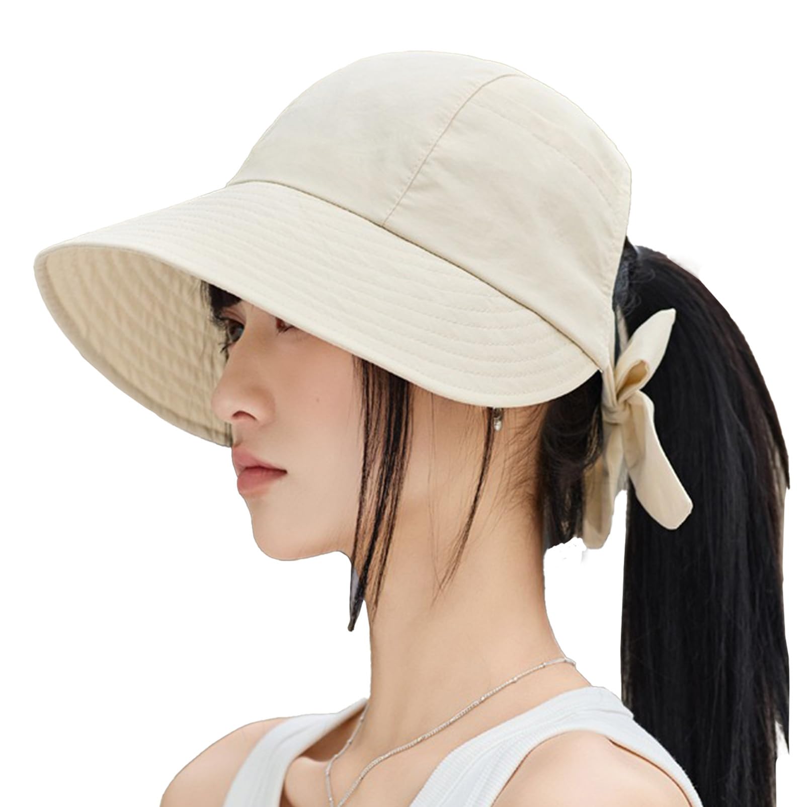 【送料無料】[COZENTA] 帽子 レディース キャップ UVカット つば広 深め 日焼け防止 あご紐付き (アイボリー)