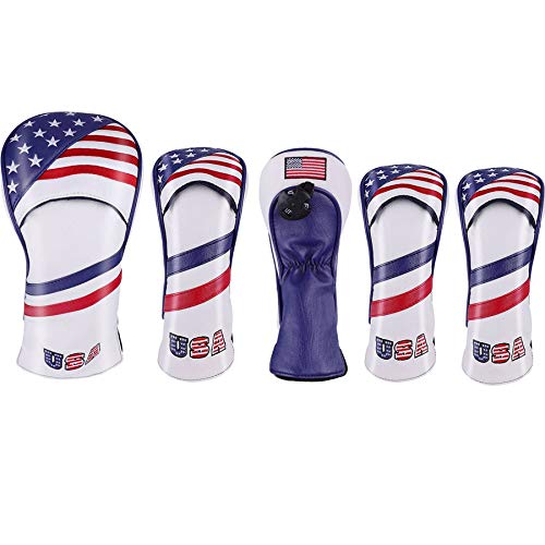 【送料無料】セレクトプラザ 高級pu革 ドライバー ウッド FW 2点 ユーティリティ UT用2点 ヘッドカバー..