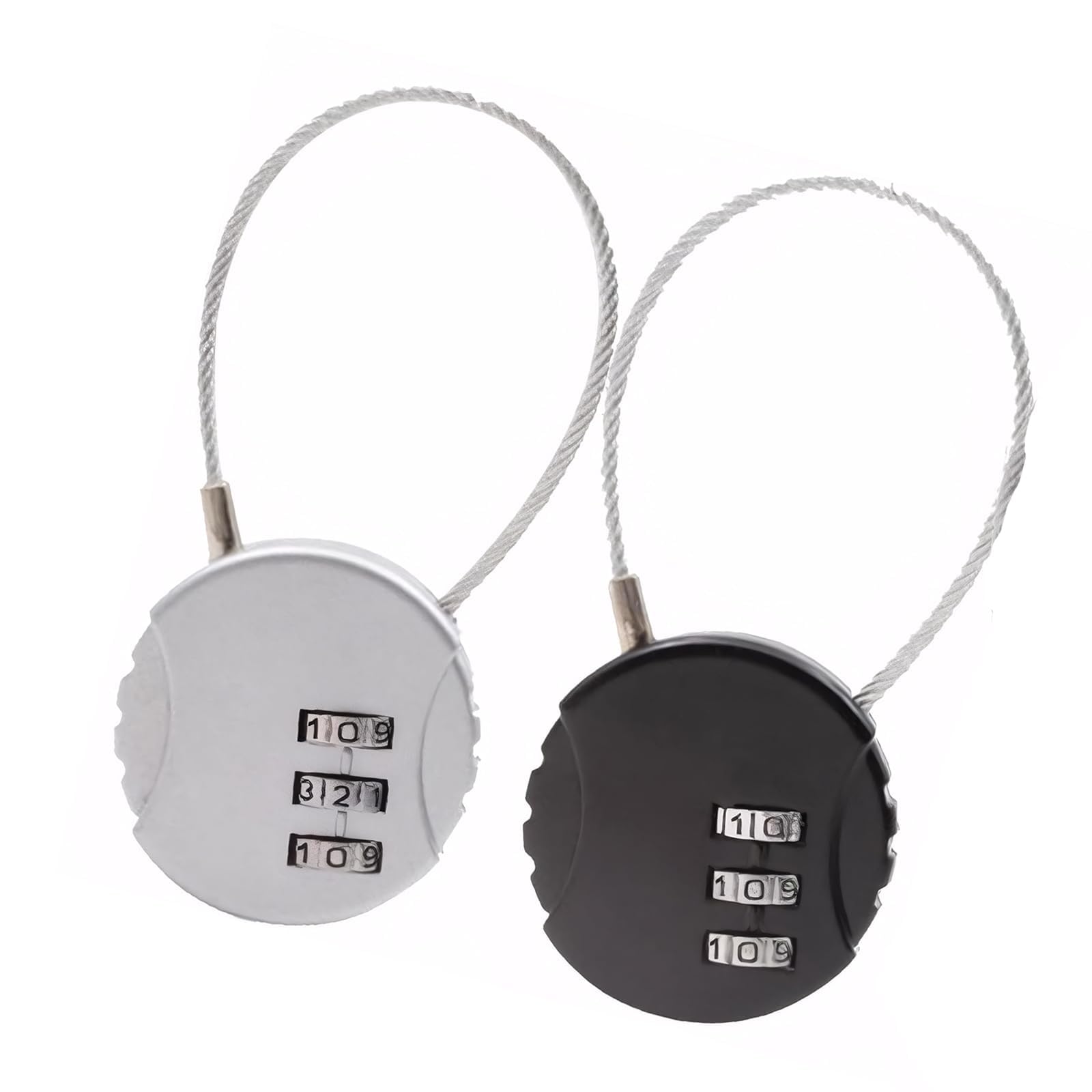 【送料無料】BLOOPIC ワイヤー式 南京錠 ワイヤーコードロック (2個セット) 高セキュリティコード ダイ..