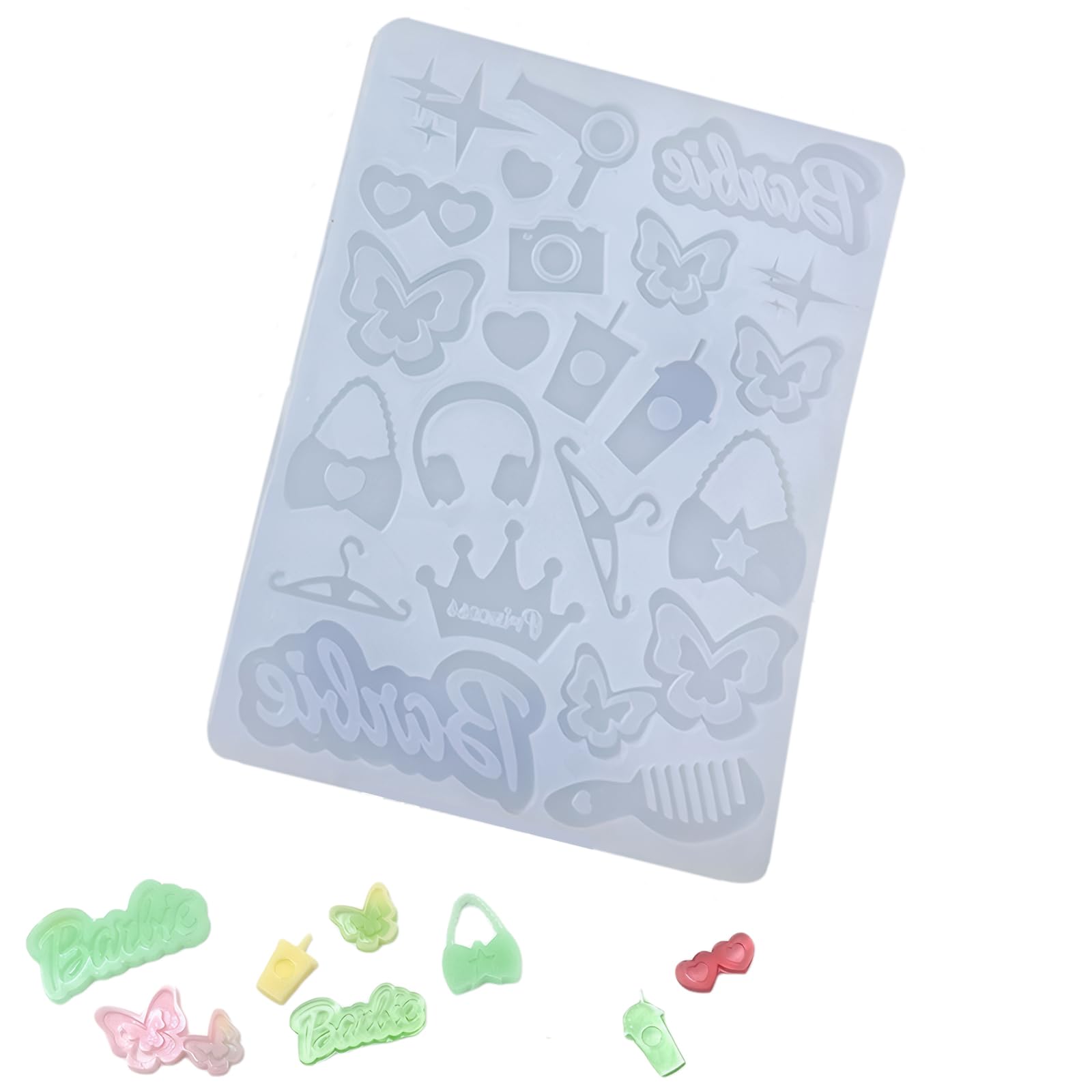 【送料無料】BLOOPIC シリコンモールド レジン モールド デコパーツ ミニ 蝶 ヘッドホン 王冠型など レジン型 DIY手作り アクセサリー型 ミニシリコン型 型から簡単に取り出せて 型を再利用できる (タイプ G)